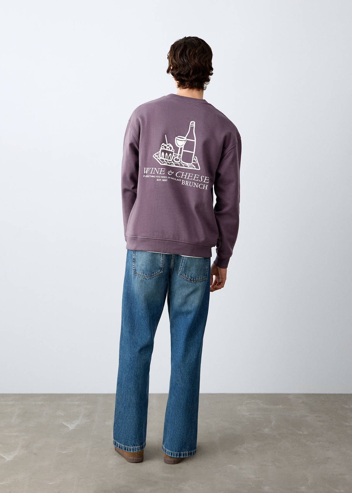 Printed cotton sweatshirt — Purple