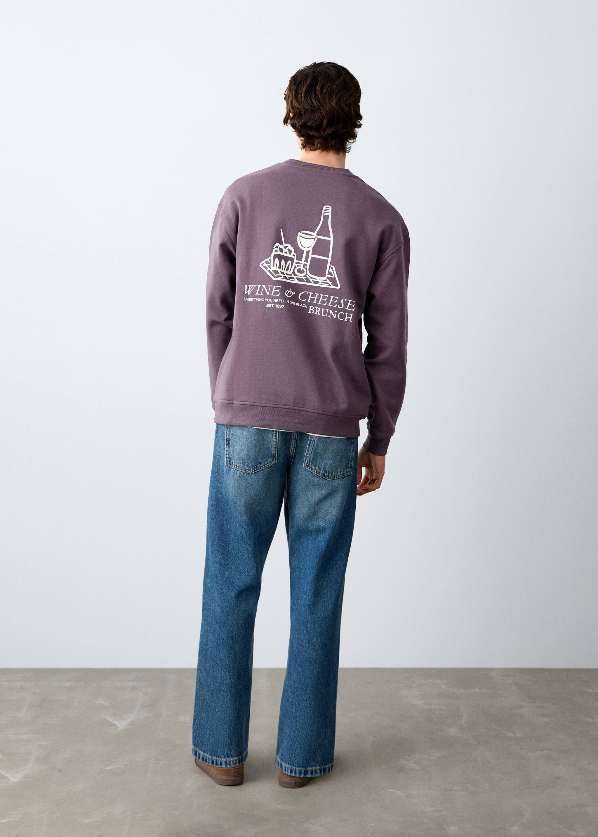 Printed cotton sweatshirt - Reverse of the article