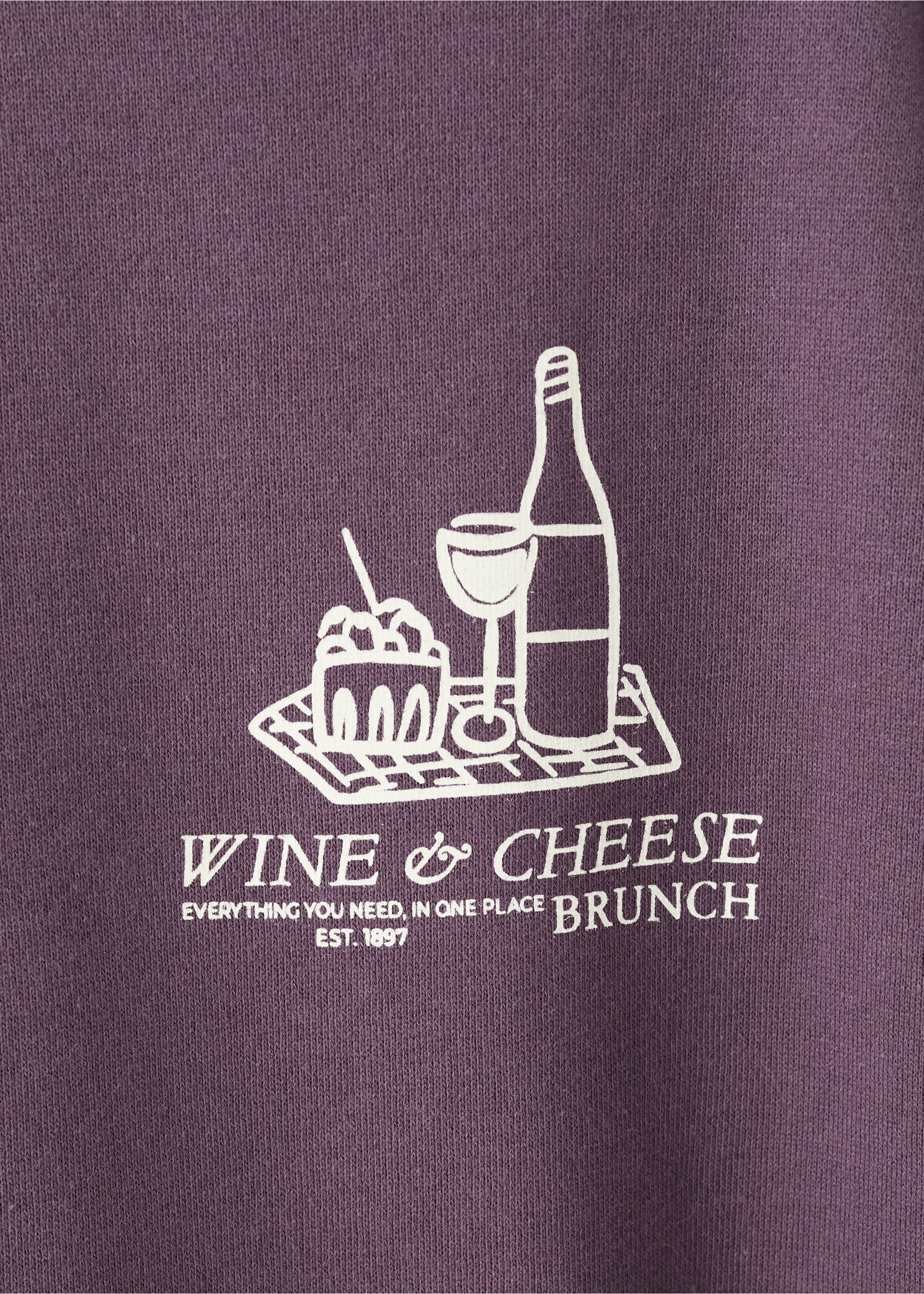 Printed cotton sweatshirt - Details of the article 8, Purple. Ref: 27081509-00.