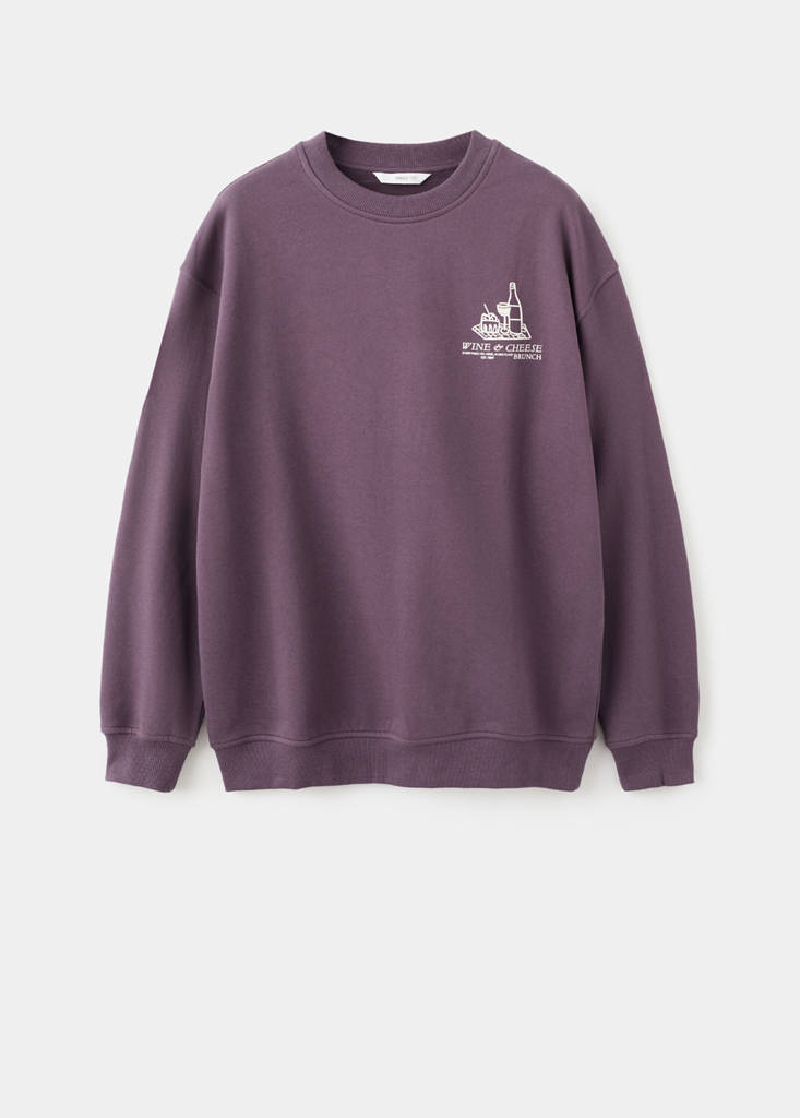 Printed cotton sweatshirt — Purple