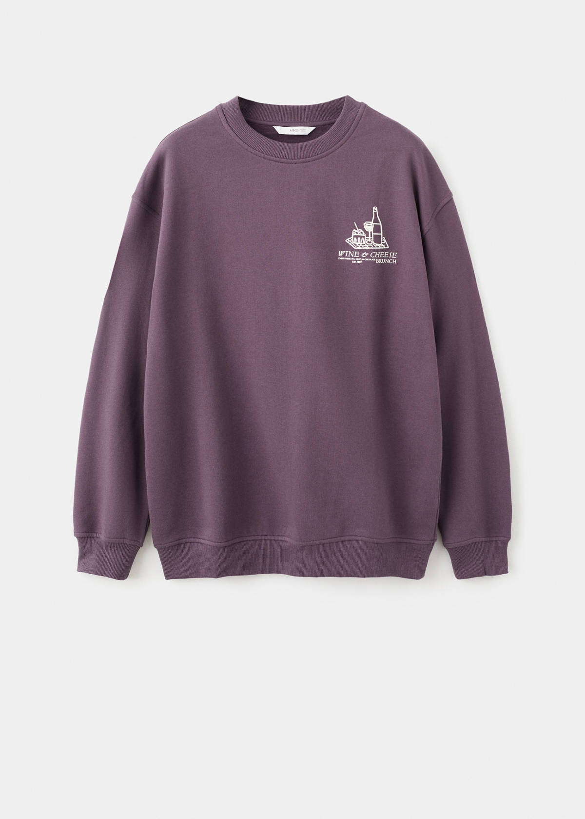 Printed cotton sweatshirt — Purple