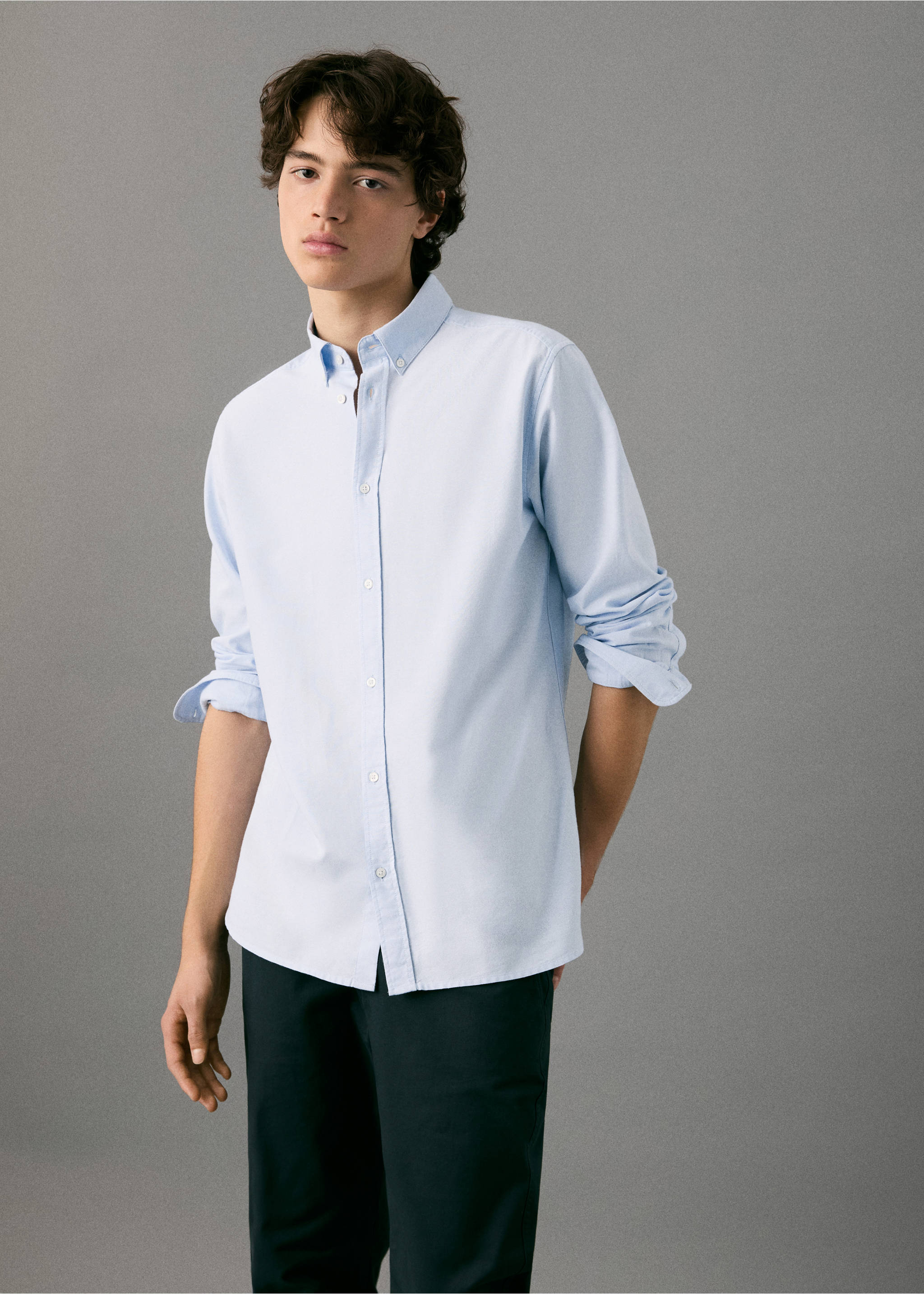 100% cotton dress shirt - Medium plane, Sky Blue. Ref: 27081510-00.