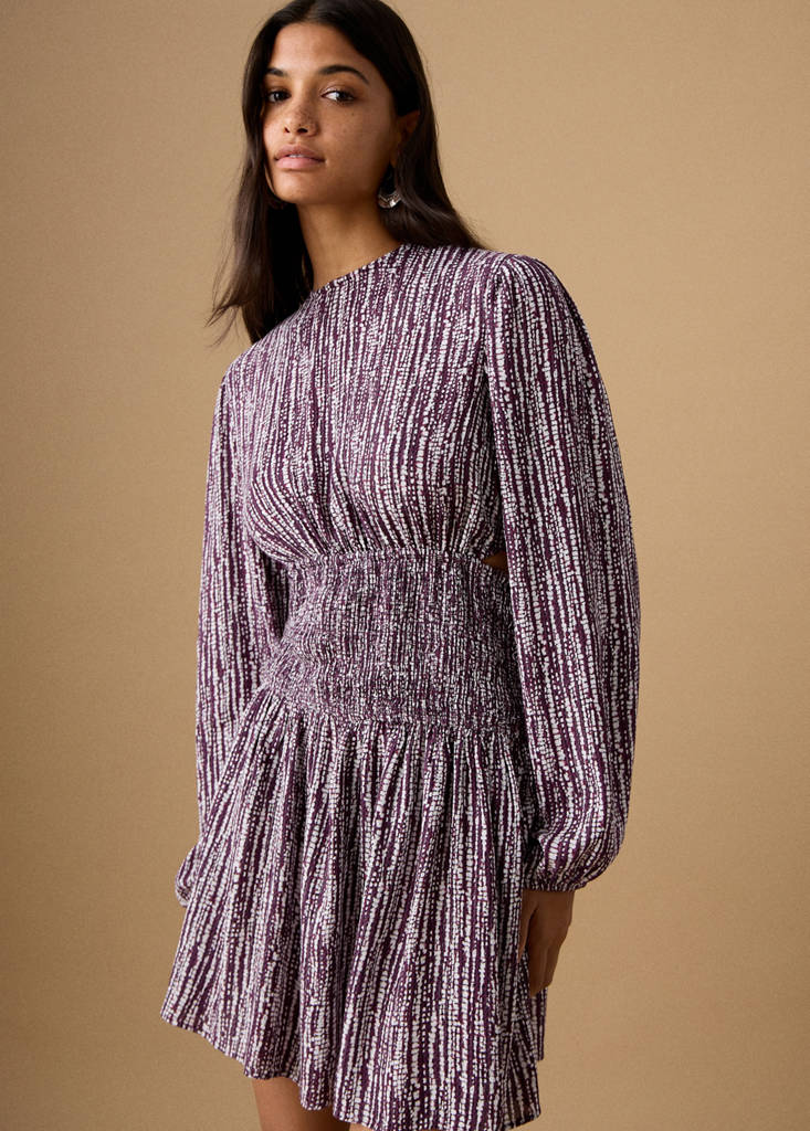 Lurex cut-out print dress — Light/Pastel Purple