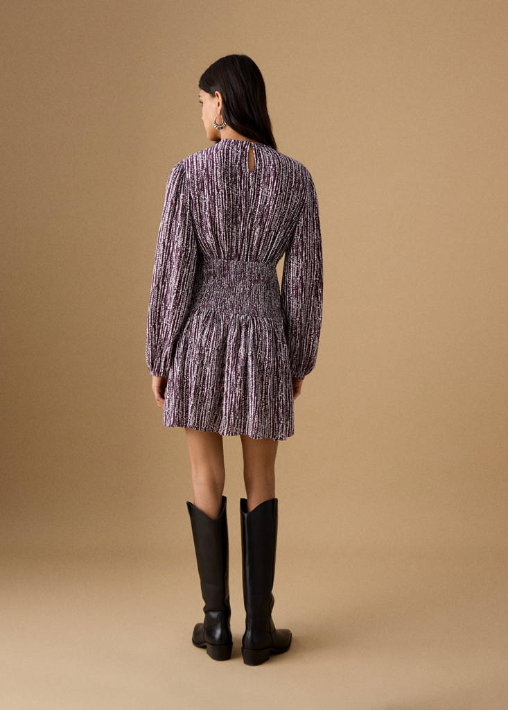 Lurex cut-out print dress — Light/Pastel Purple
