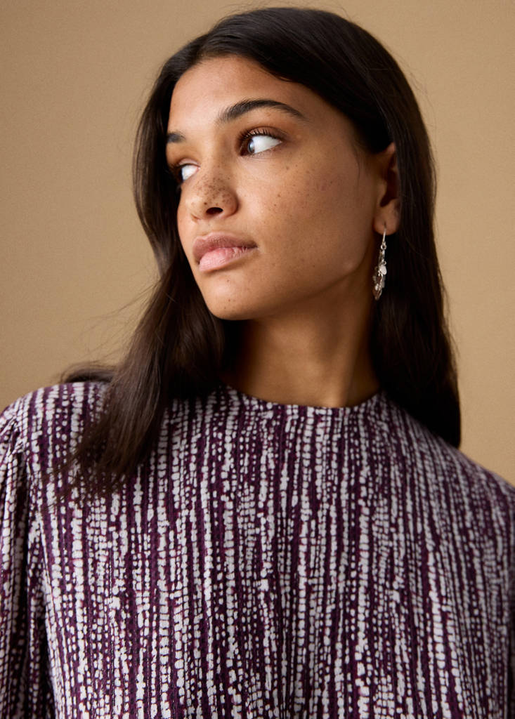 Lurex cut-out print dress — Light/Pastel Purple