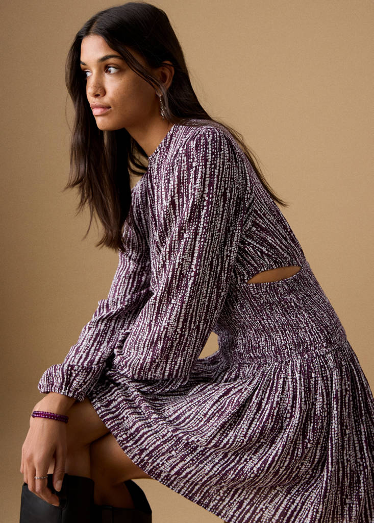 Lurex cut-out print dress — Light/Pastel Purple
