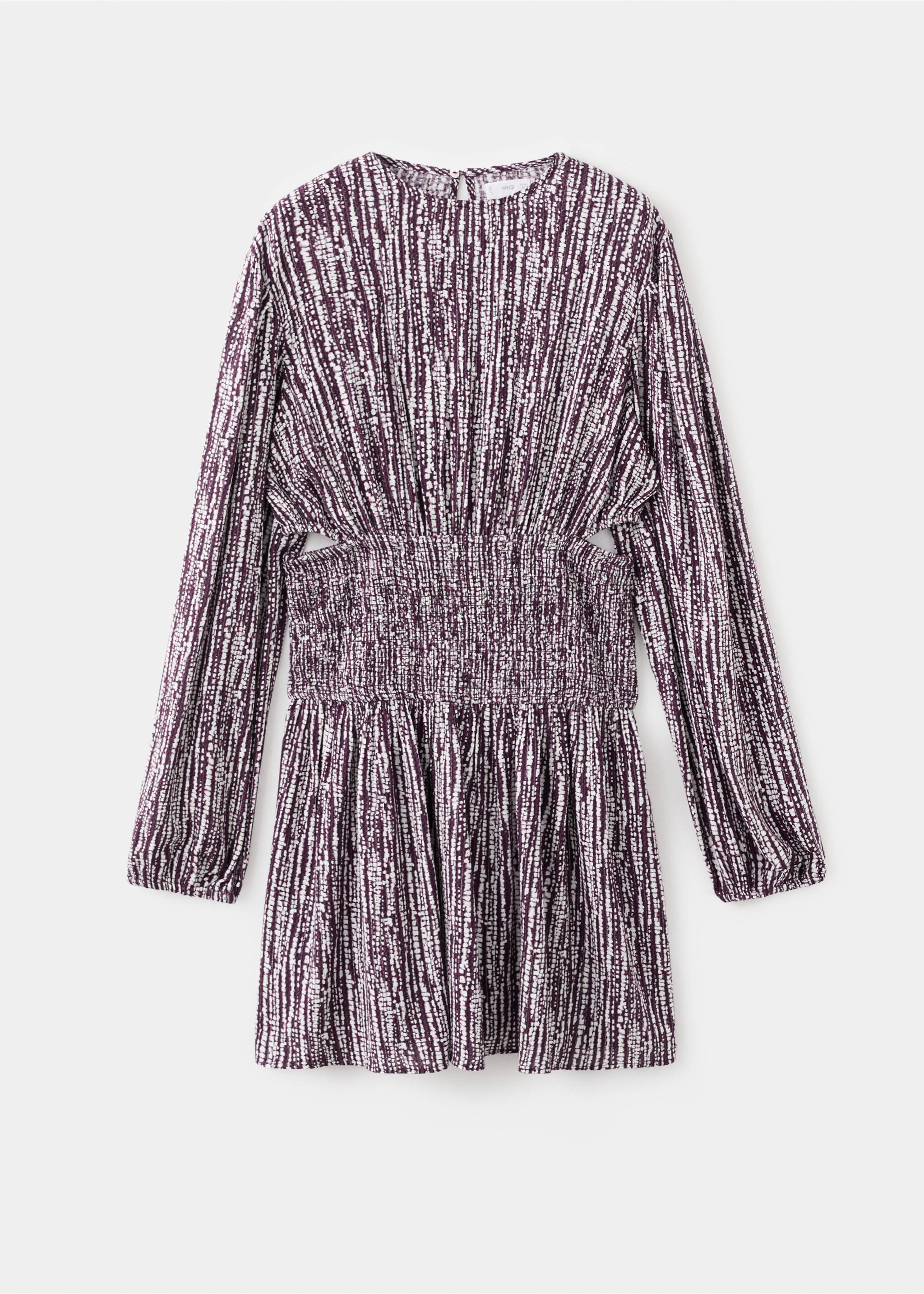 Lurex cut-out print dress - Article without model, Light/Pastel Purple. Ref: 27081511-00.