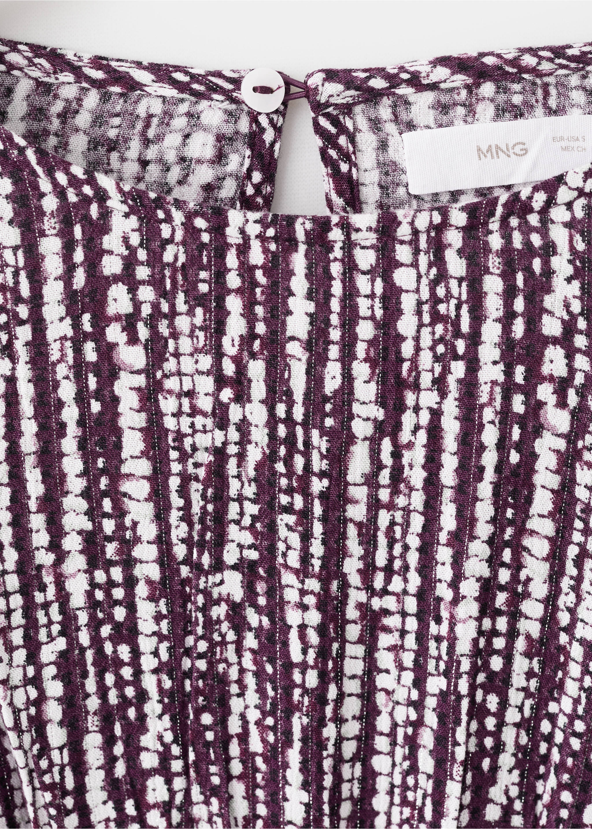 Lurex cut-out print dress - Details of the article 8, Light/Pastel Purple. Ref: 27081511-00.