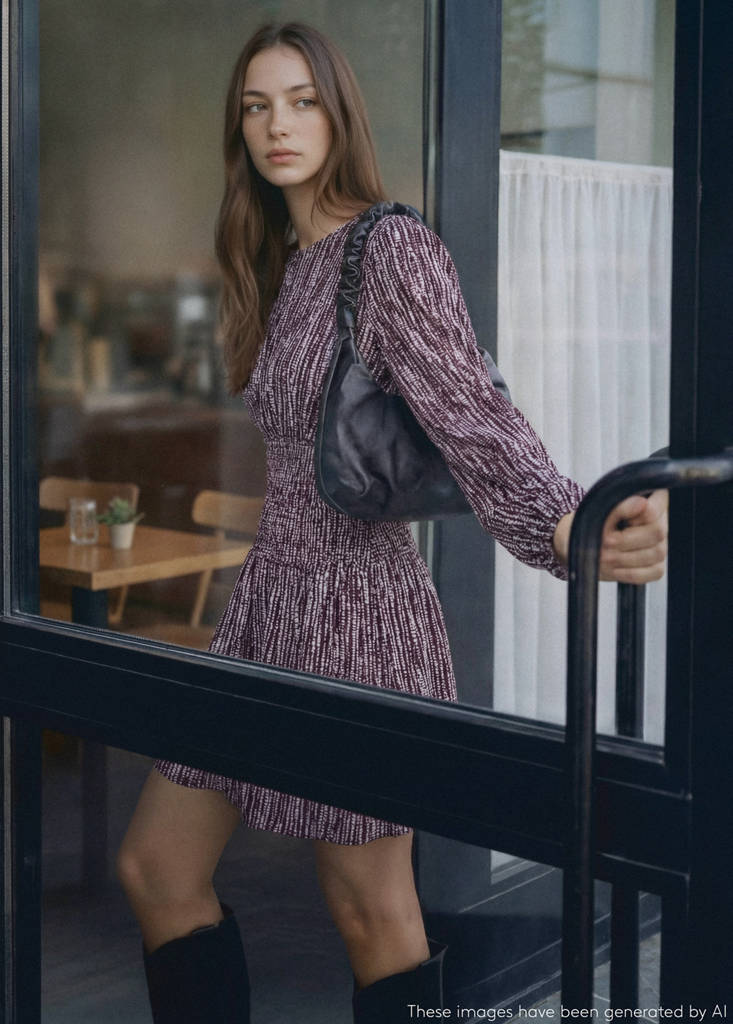 Lurex cut-out print dress — Light/Pastel Purple