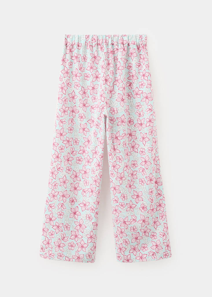Flower print trousers — Aqua Green
