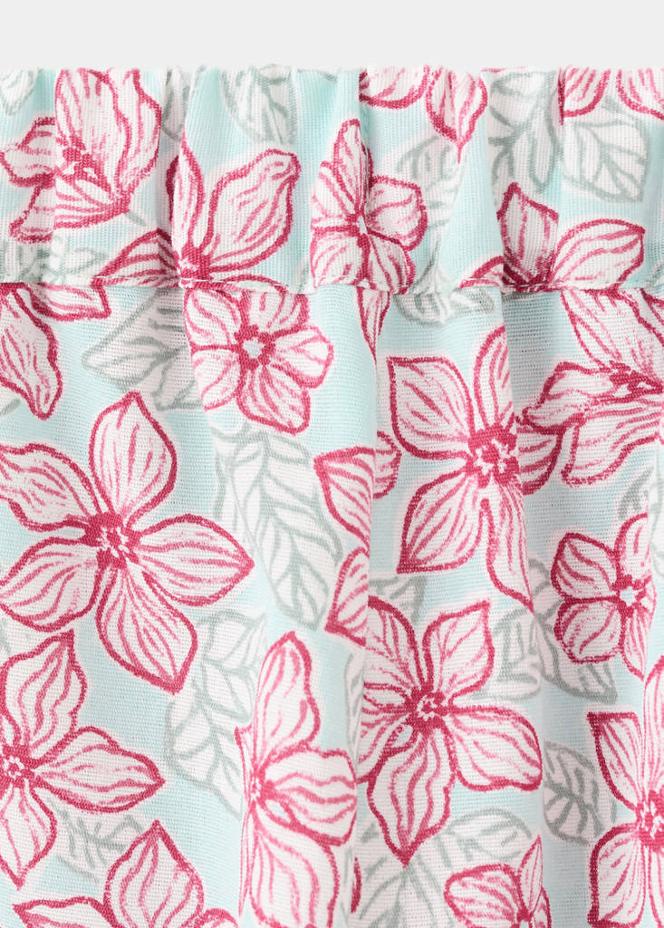 Flower print trousers — Aqua Green