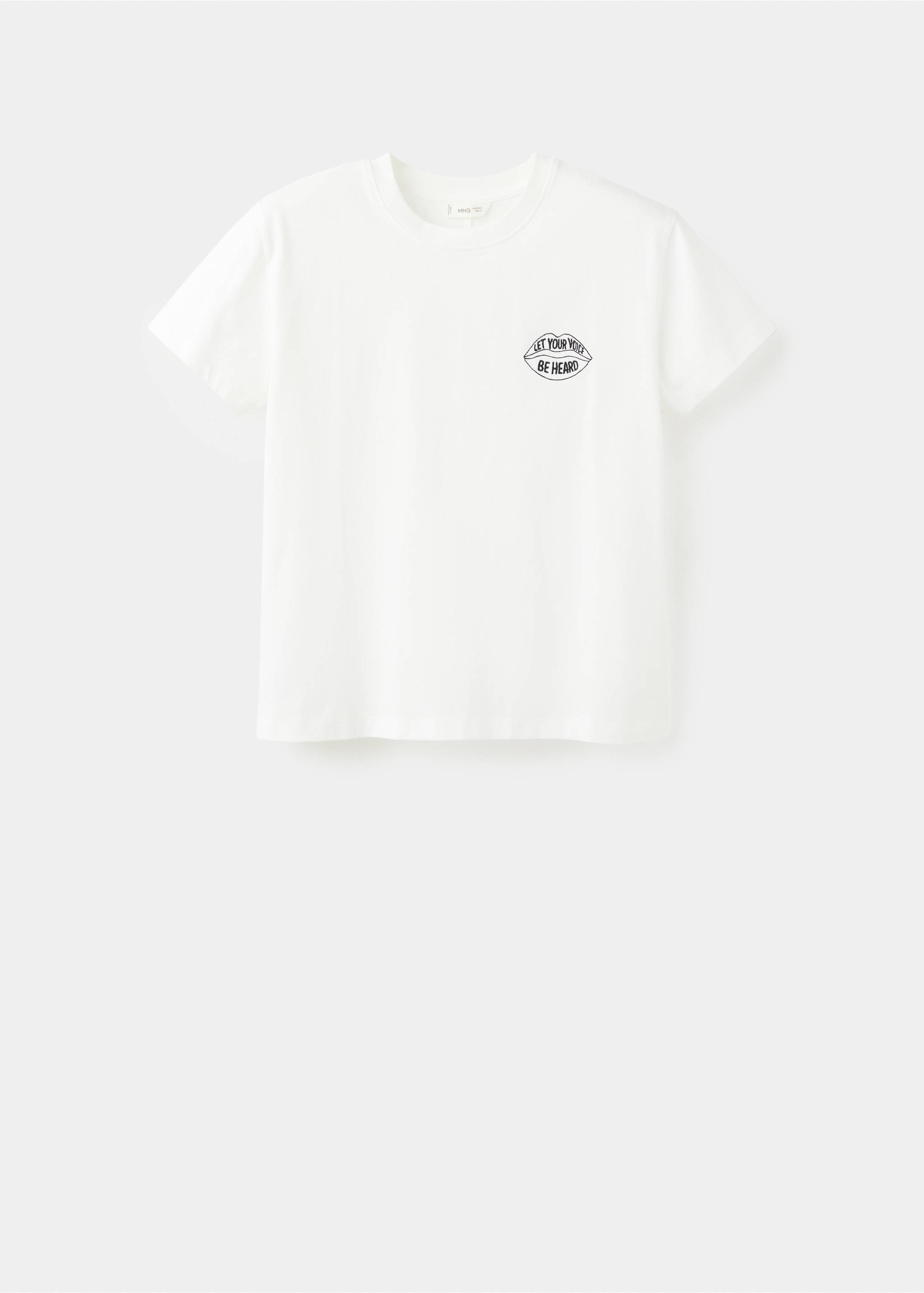 Embroidered short-sleeved t-shirt - Article without model, Off White. Ref: 27081514-00.