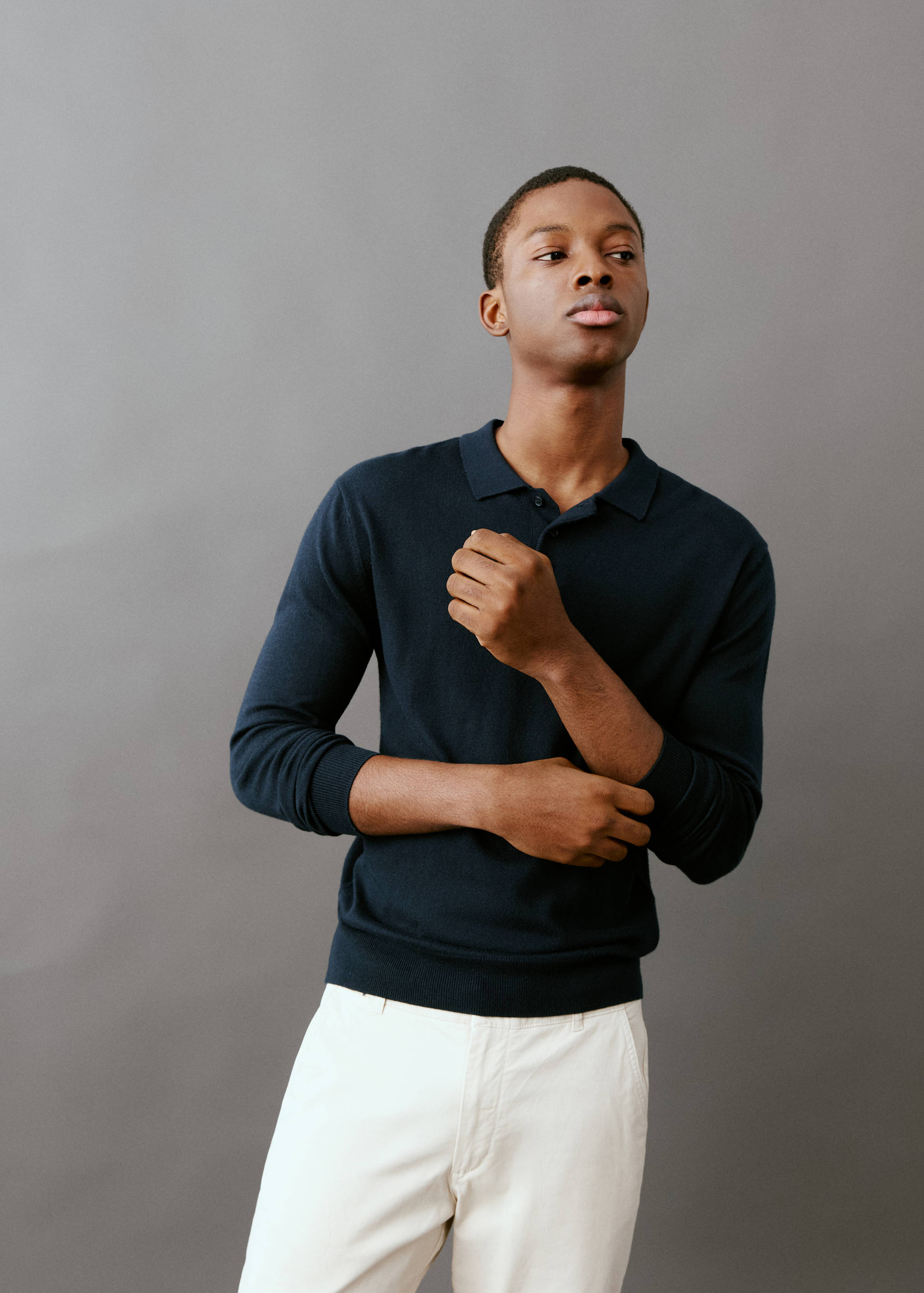 Pull-over col polo - Plan moyen