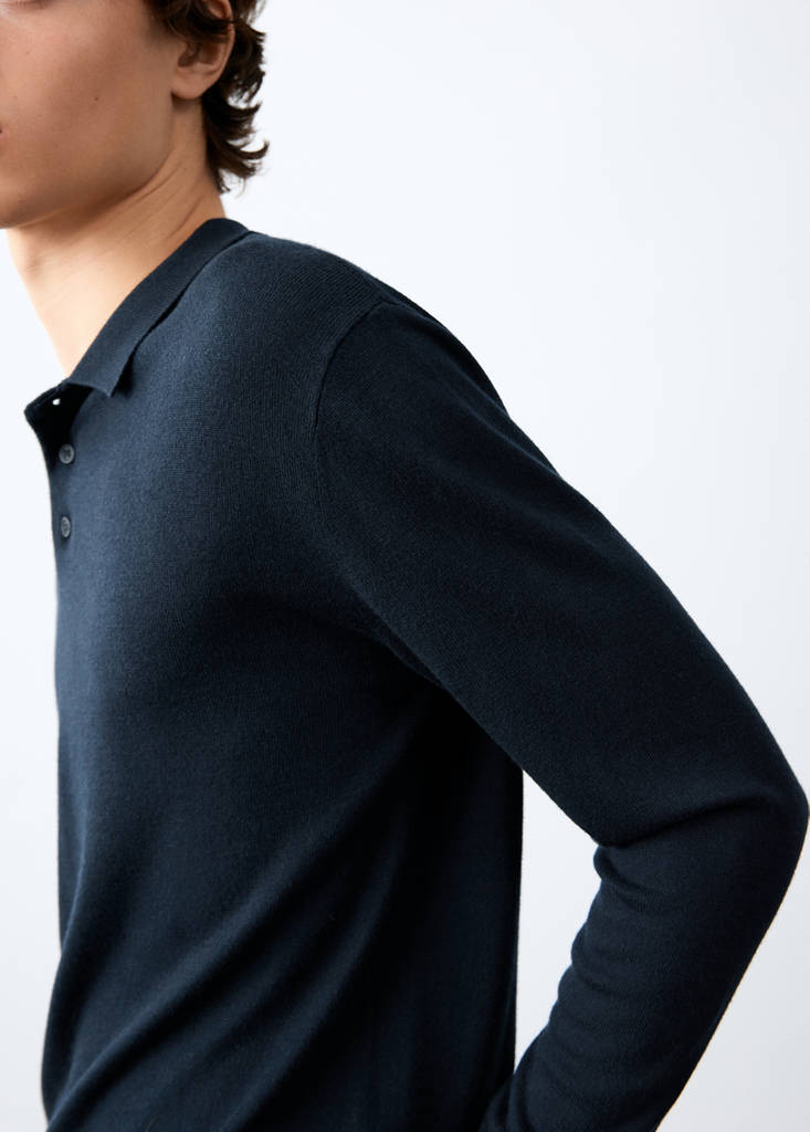Polo neck sweater — Navy