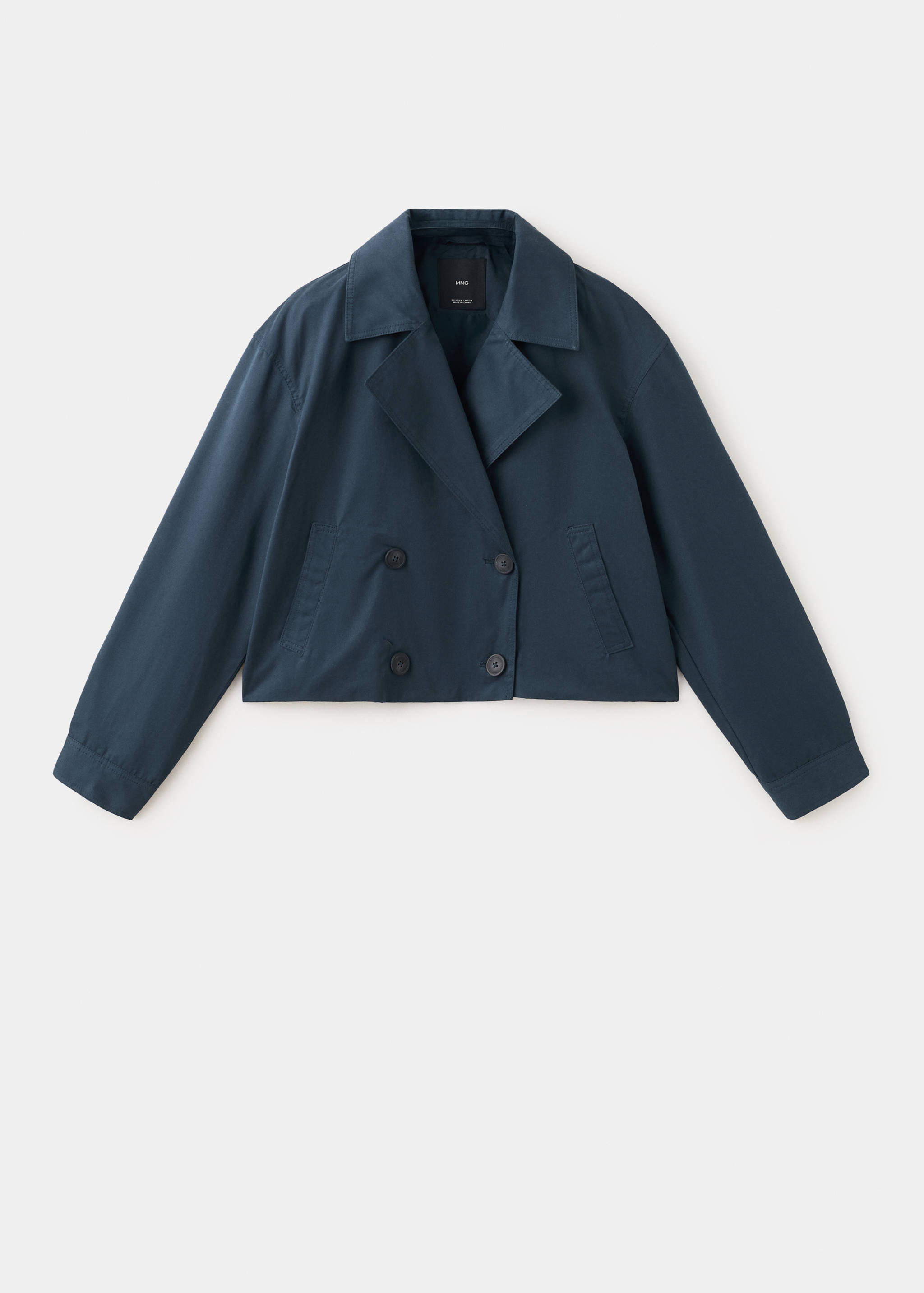 Double-breasted short balloon trench - Article without model