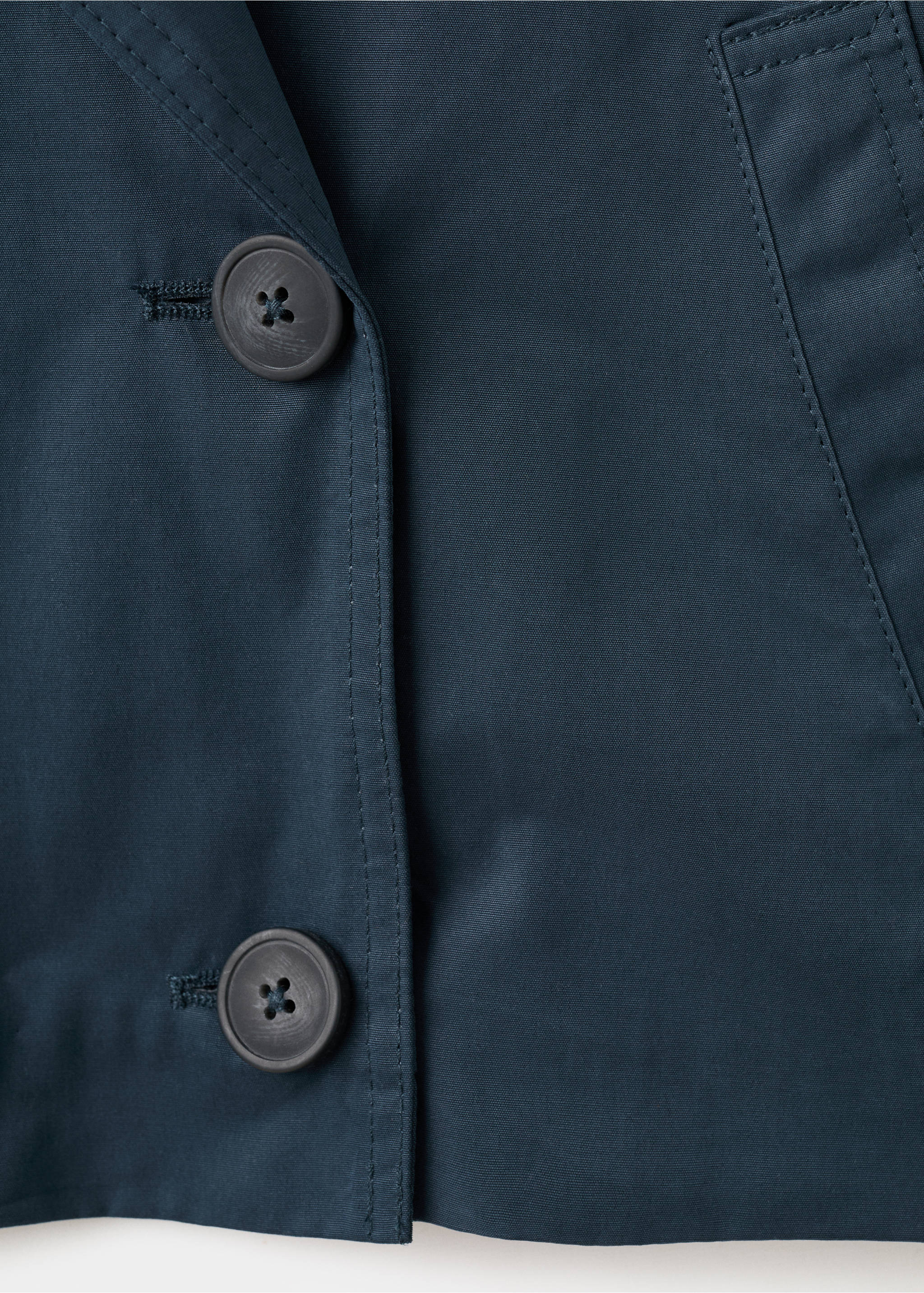 Double-breasted short balloon trench - Details of the article 0, Dark Navy. Ref: 27081517-00.