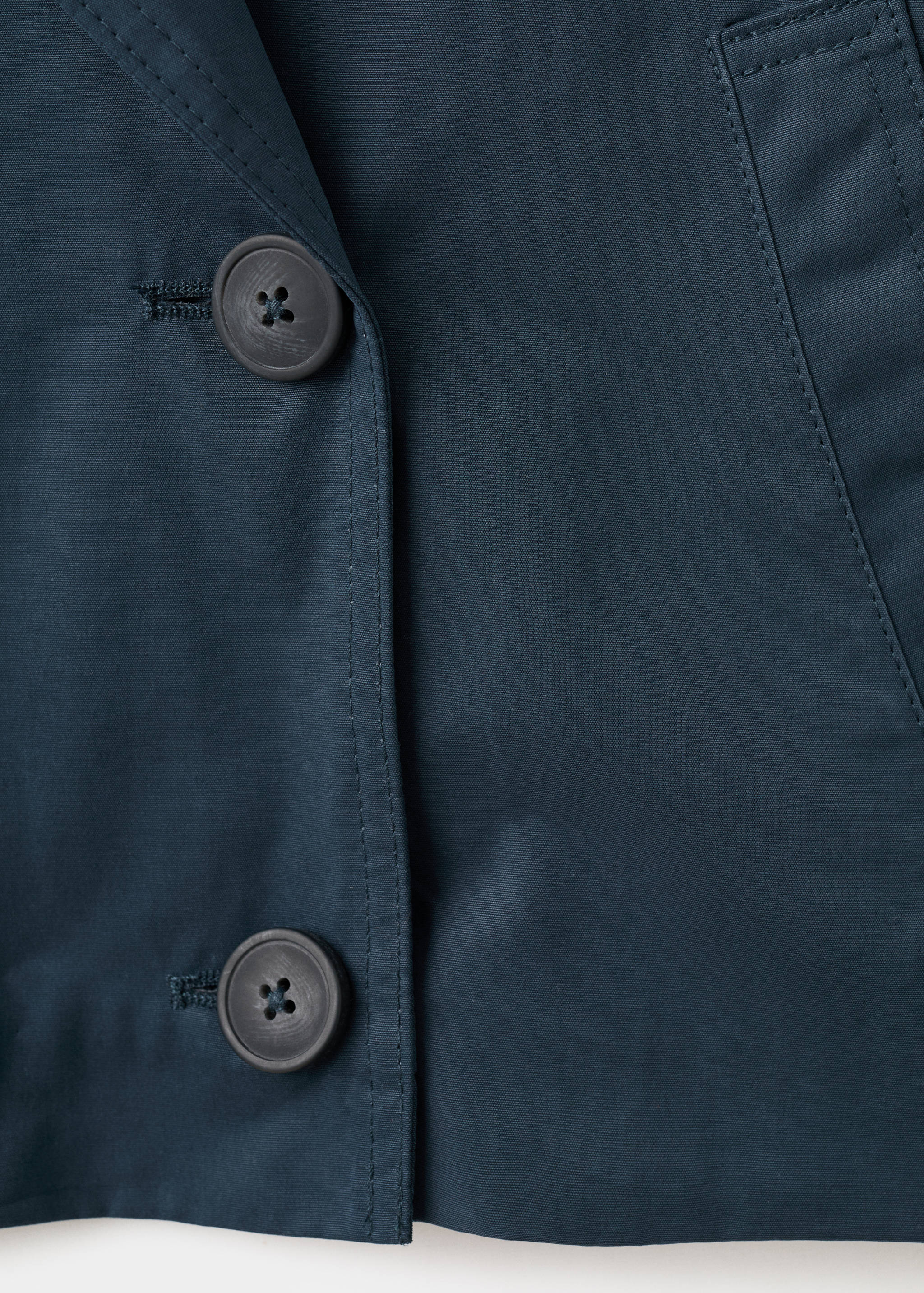 Double-breasted short balloon trench - Details of the article 0