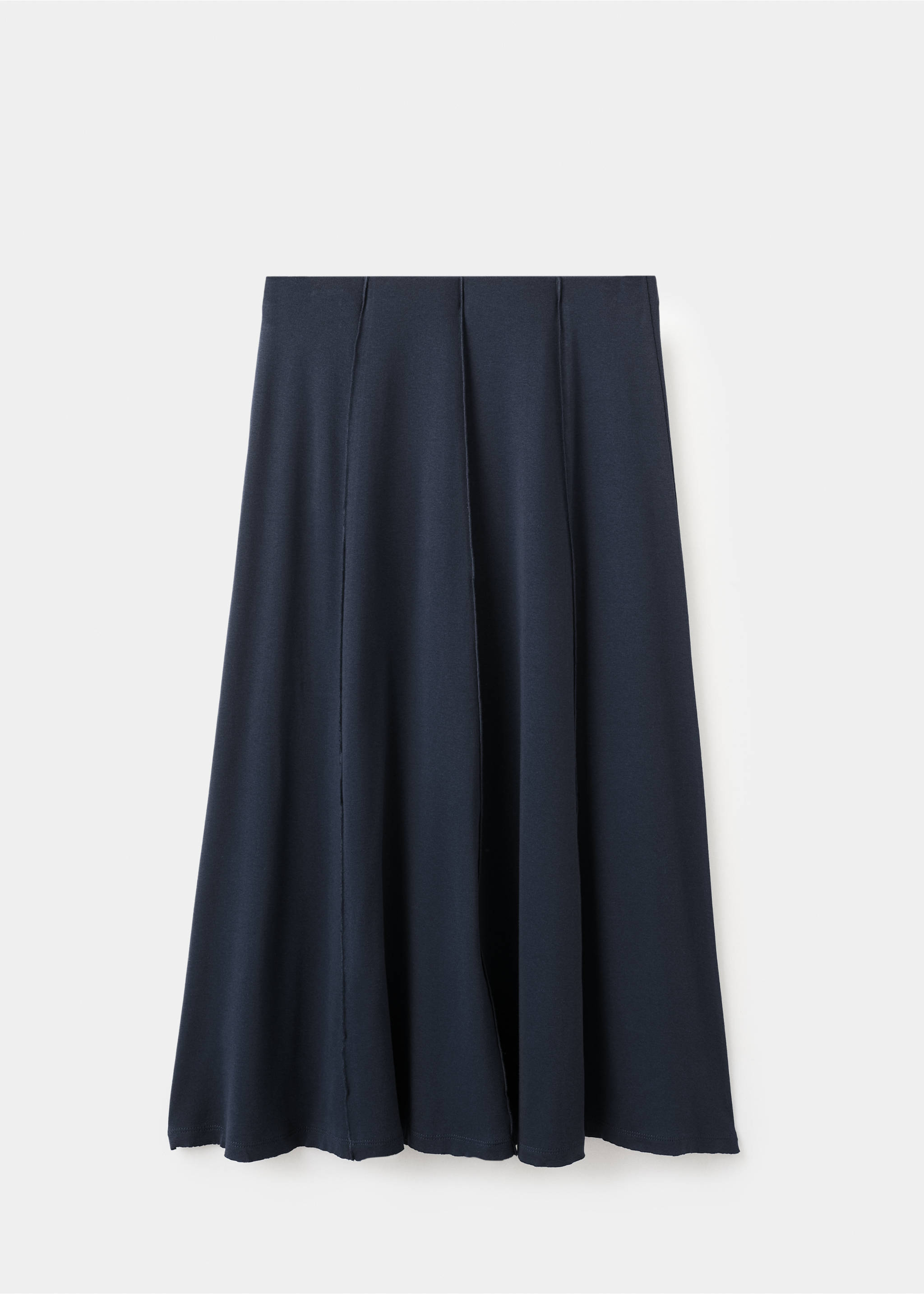 Knitted long skirt with seam detail - Article without model, Navy. Ref: 27081519-00.