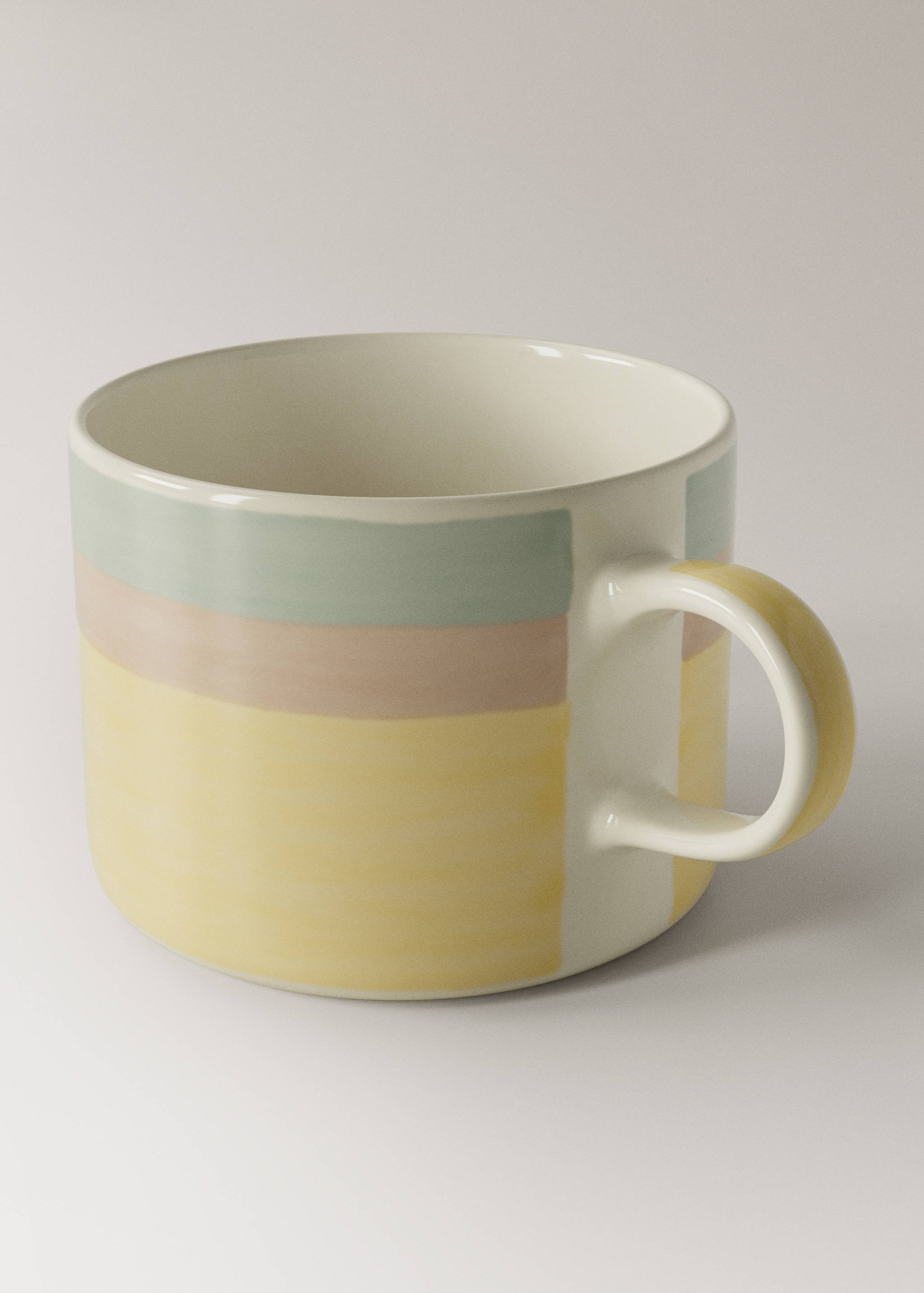Striped stoneware coffee cup - Details of the article 1