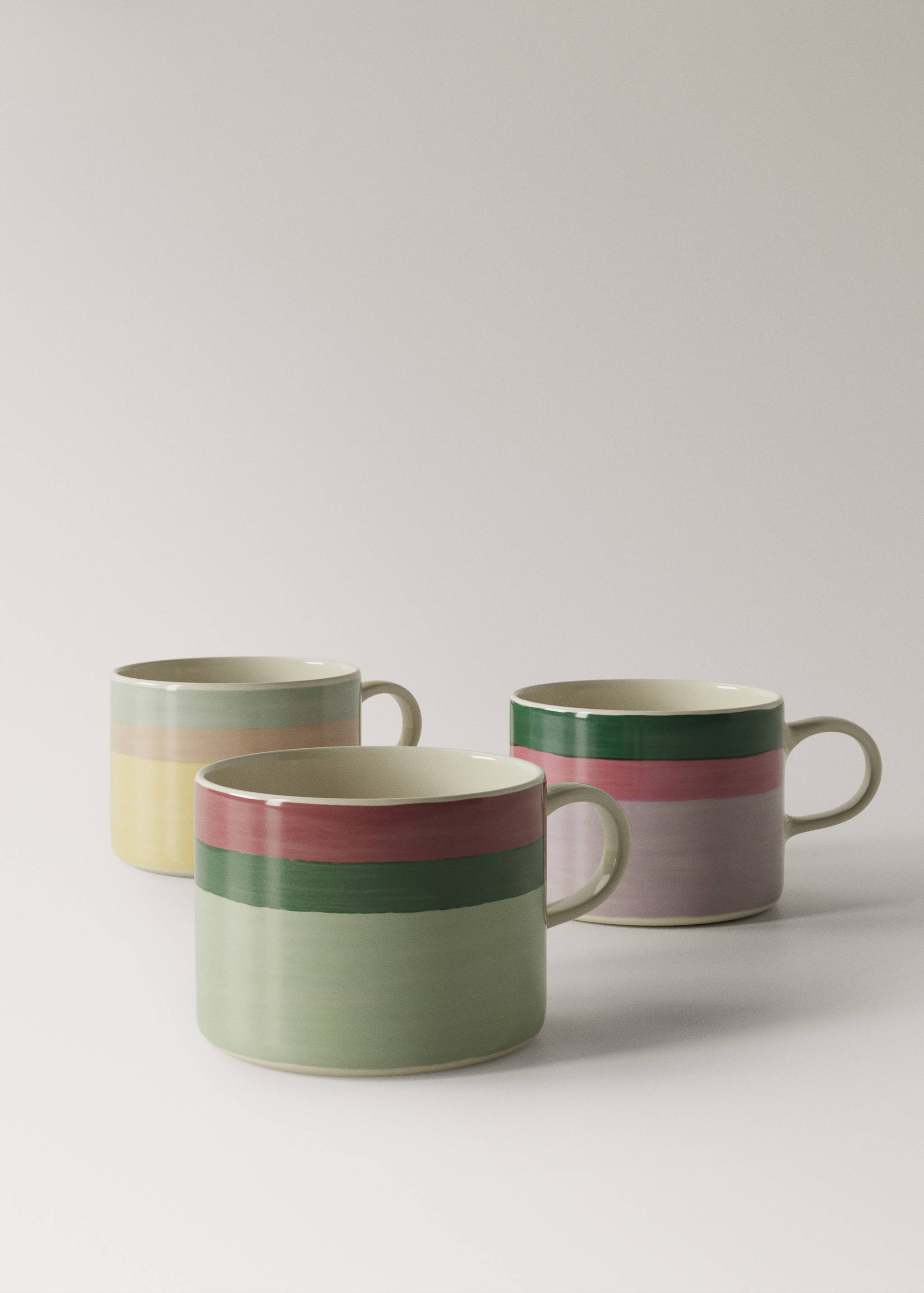 Striped stoneware coffee cup - Details of the article 3