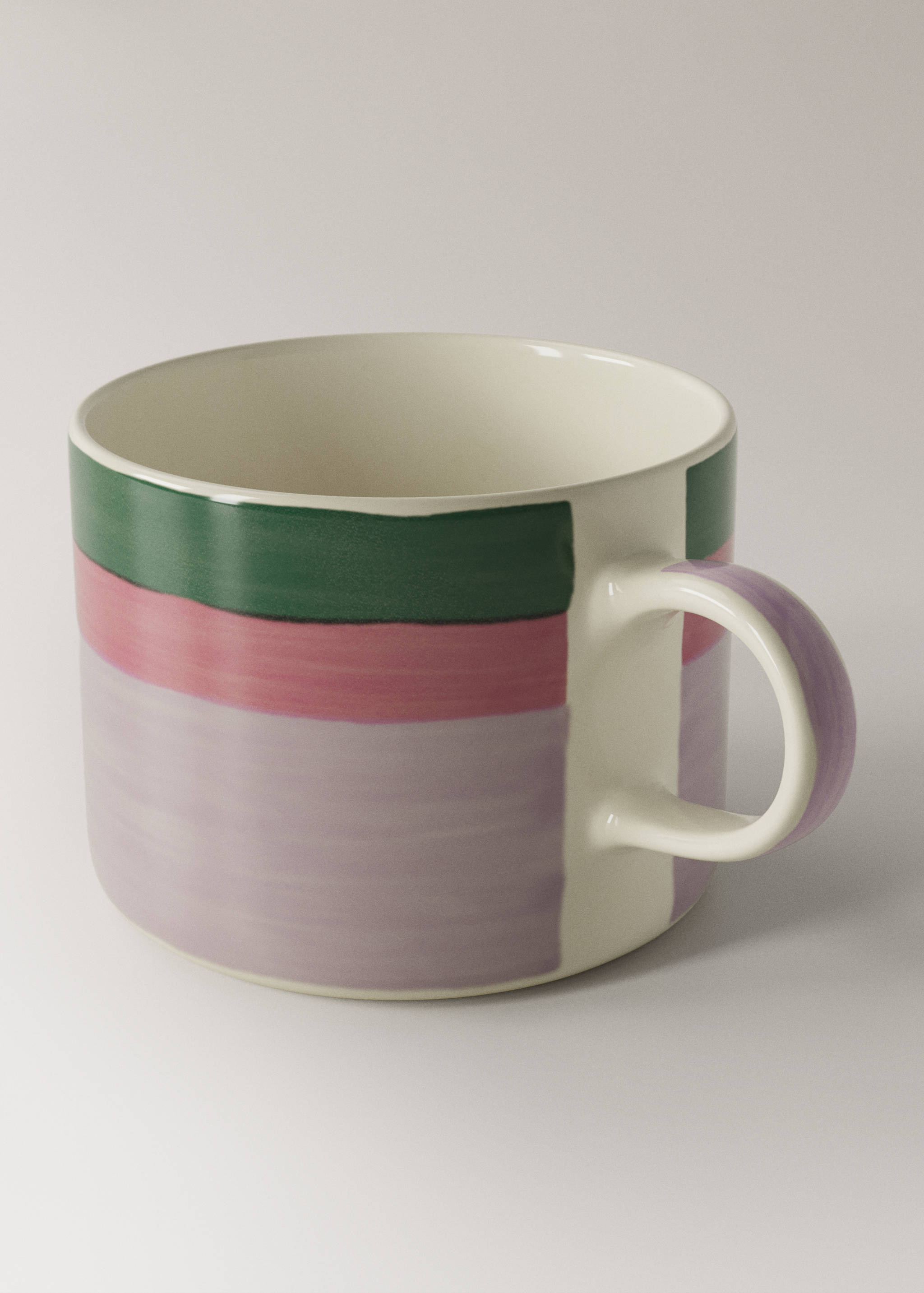 Striped stoneware coffee cup - Details of the article 1