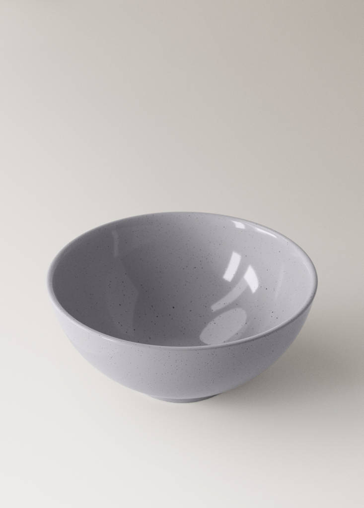 Stoneware serving dish with spots — Blue