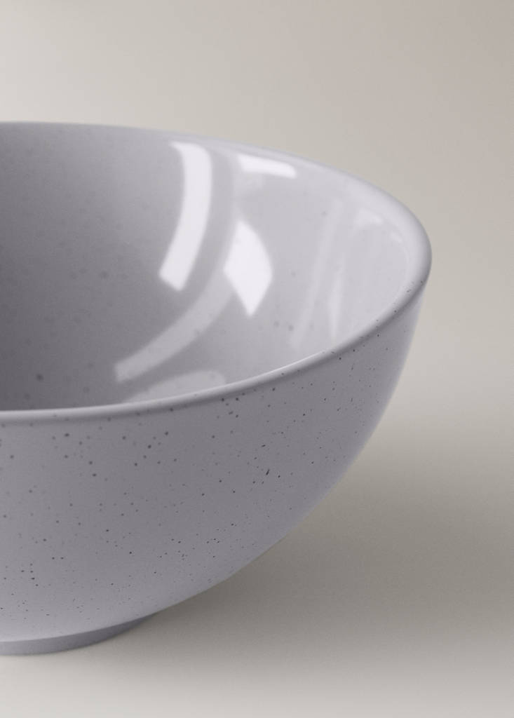 Stoneware serving dish with spots — Blue