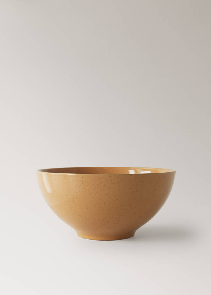 Stoneware serving dish with spots — Leather