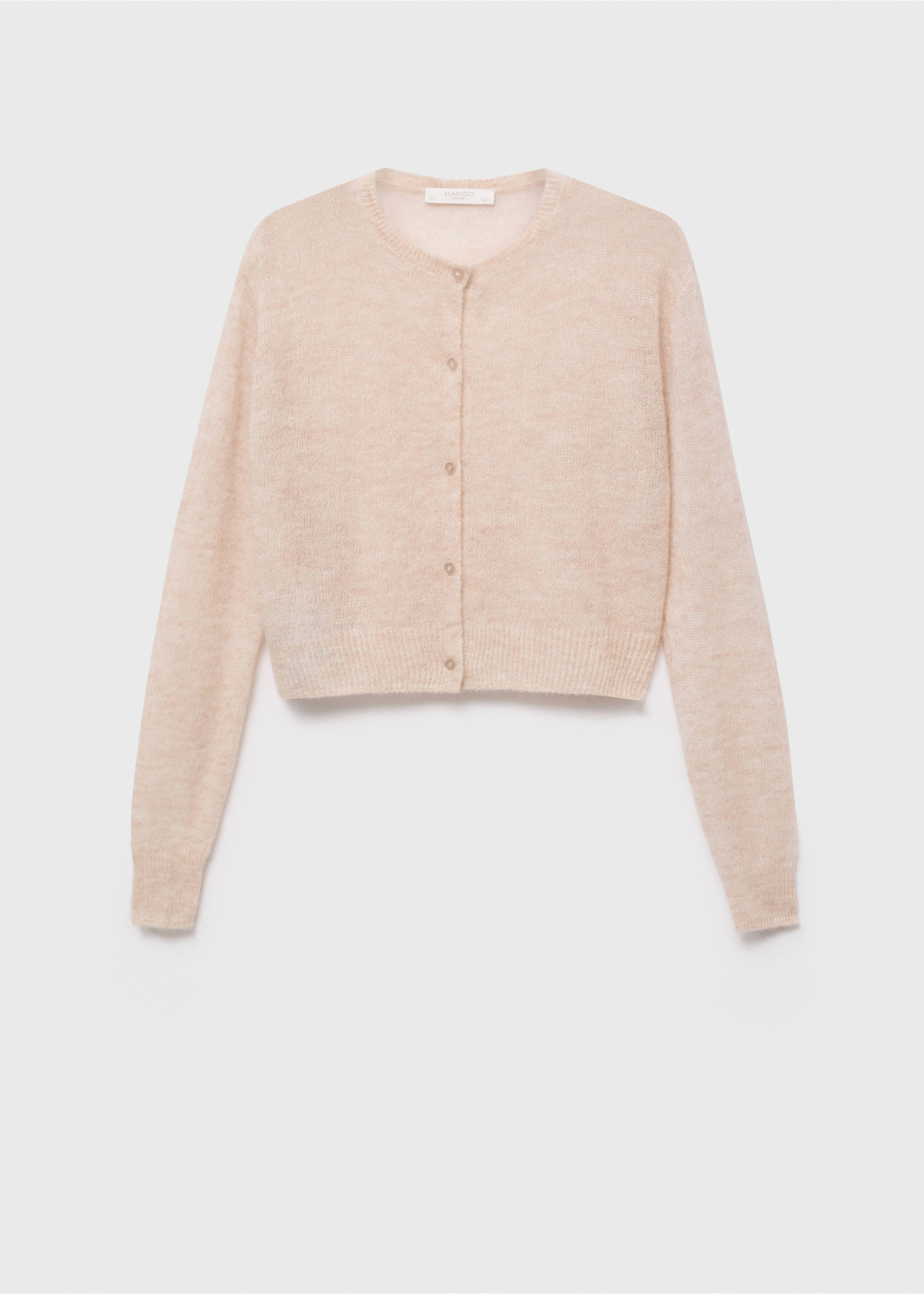 Short wool cardigan - Article without model, Beige. Ref: 27081526-00.