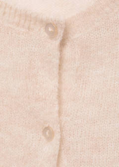 Short alpaca wool blend cardigan — Beige 7