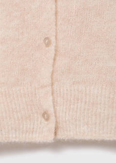 Short alpaca wool blend cardigan — Beige 8