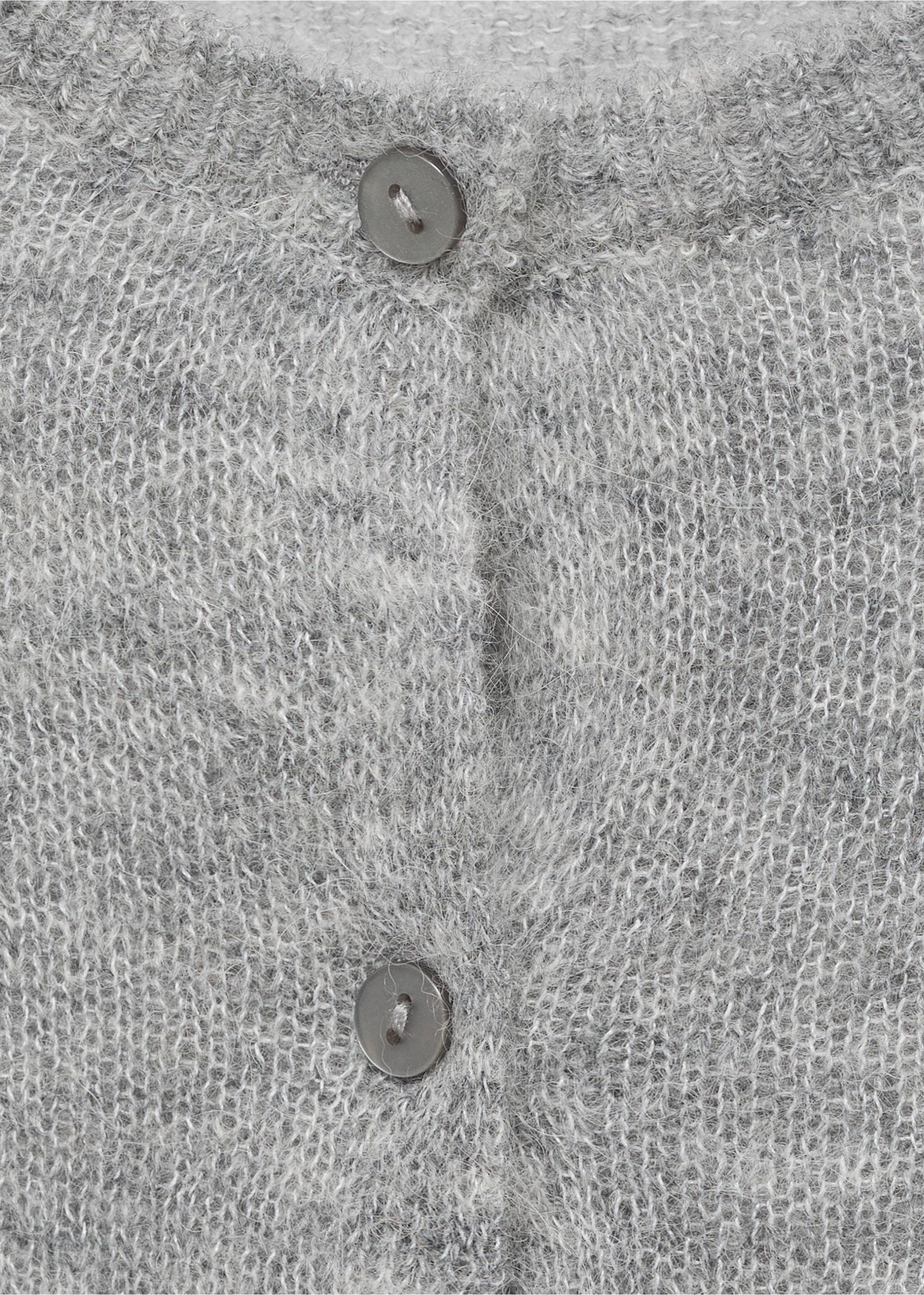 Short wool cardigan - Details of the article 8, Medium Heather Grey. Ref: 27081526-00.
