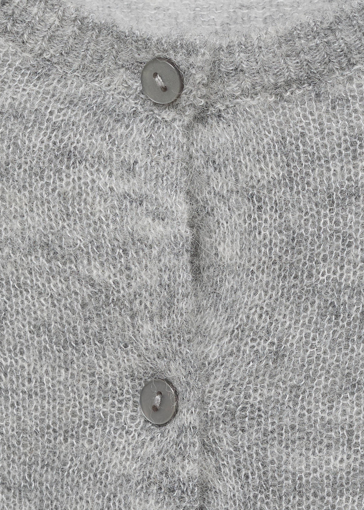 Short alpaca wool blend cardigan — Medium Heather Grey