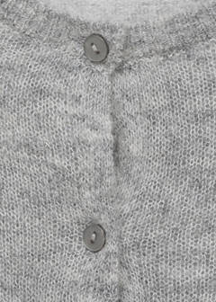 Short alpaca wool blend cardigan — Medium Heather Grey 8