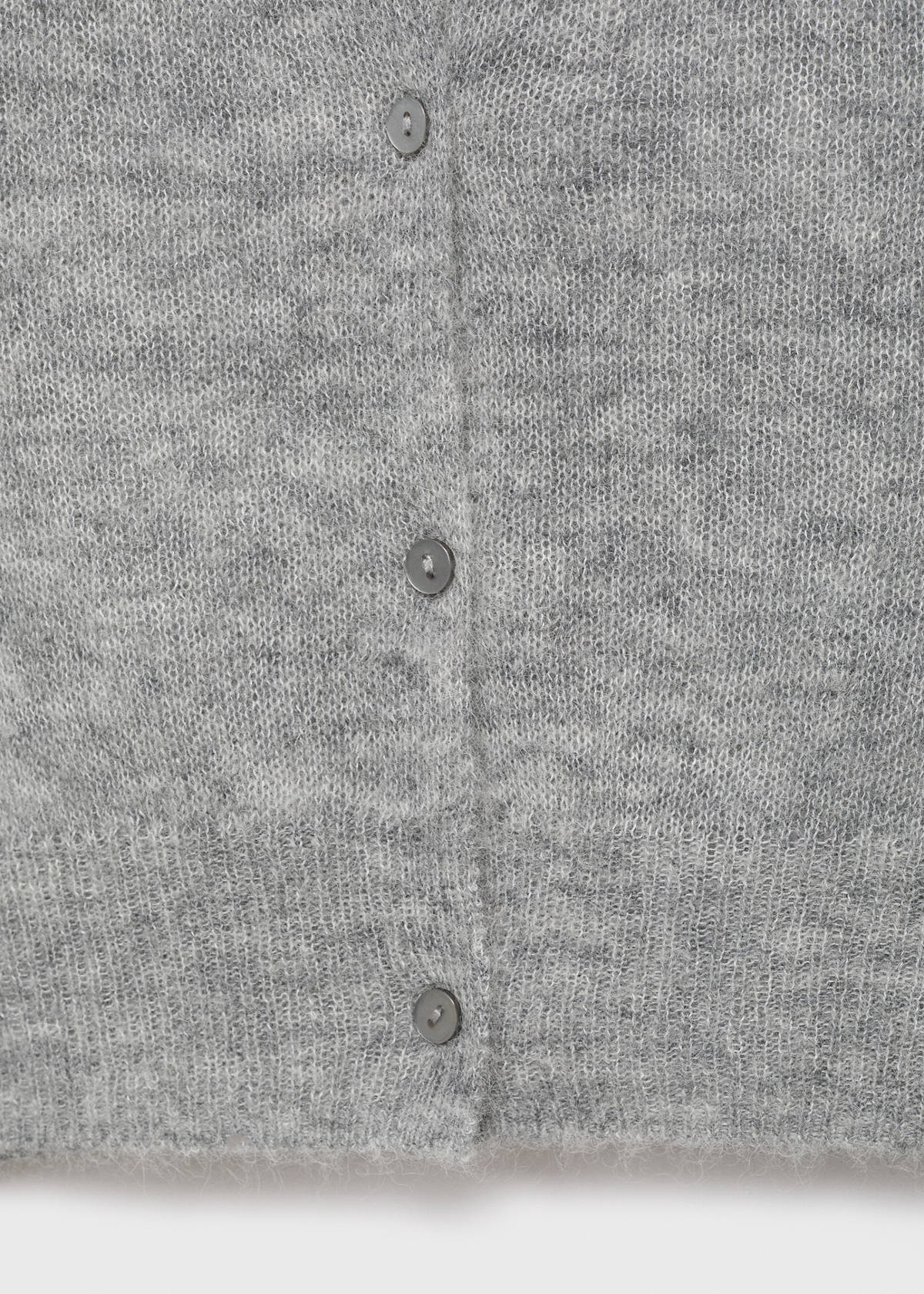Short alpaca wool blend cardigan — Medium Heather Grey