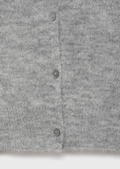Short alpaca wool blend cardigan — Medium Heather Grey 9