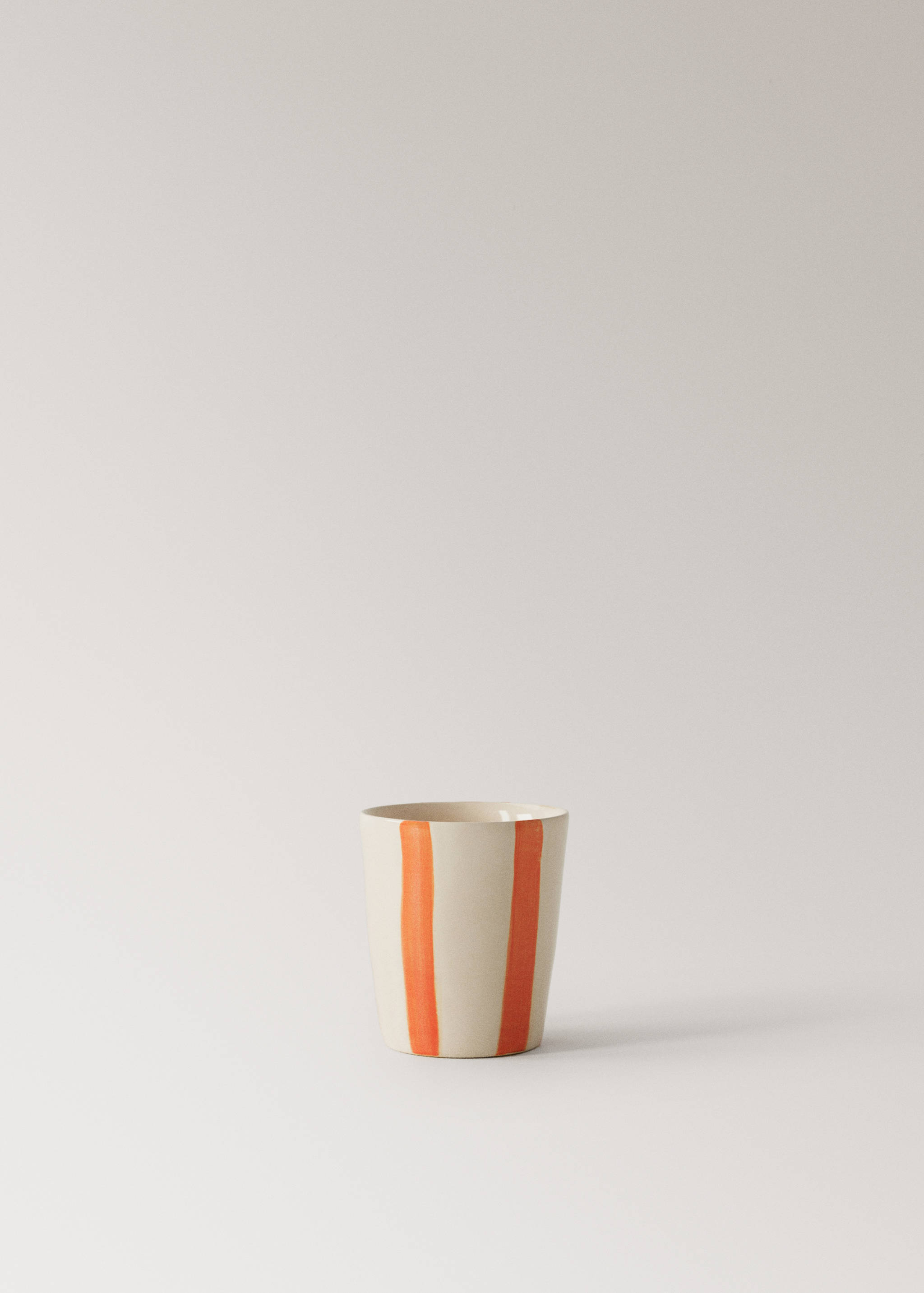 Espresso stoneware mug with stripes - Article without model