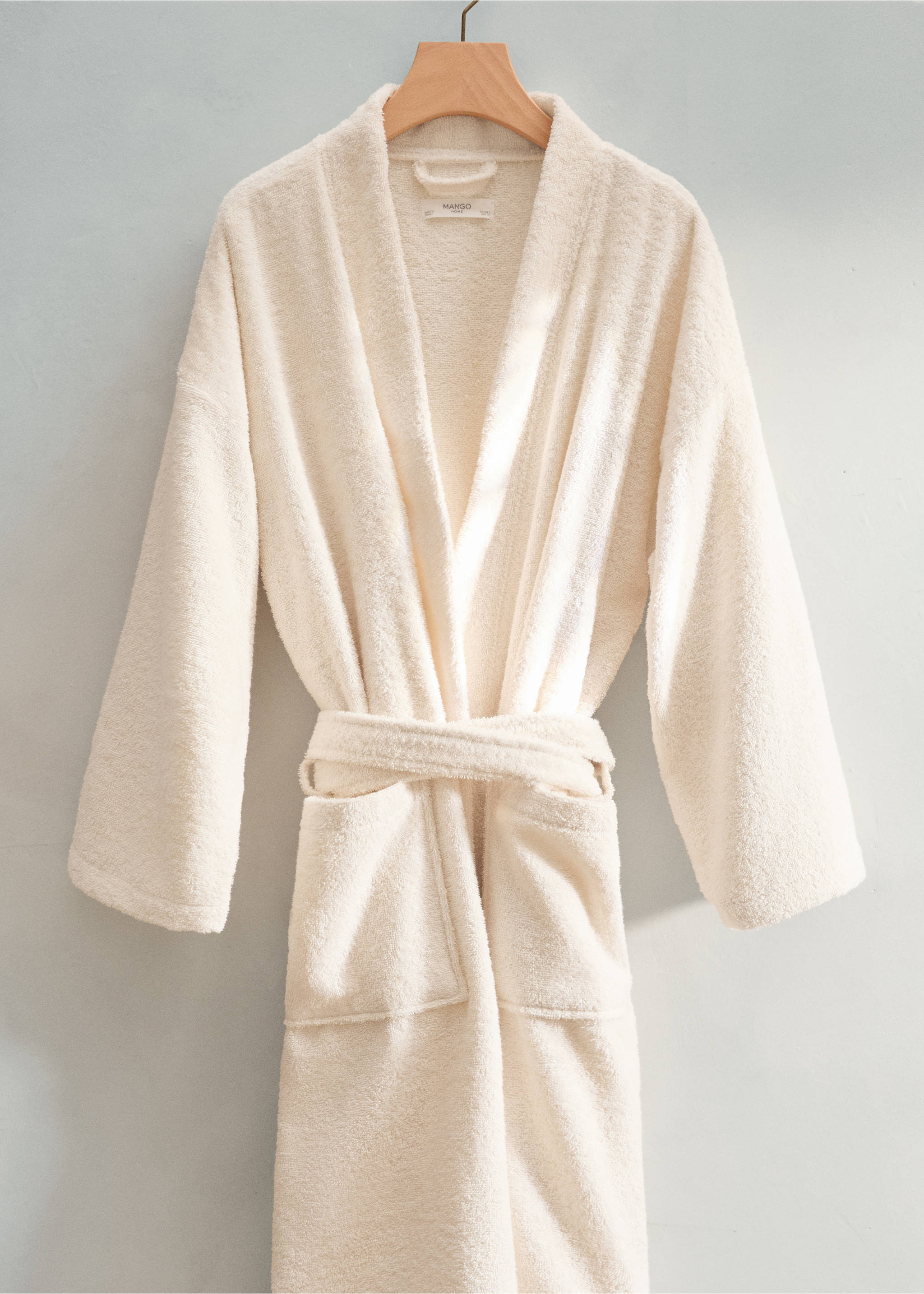 Terry cotton bathrobe - General plane, Vanilla. Ref: 27081530-00.