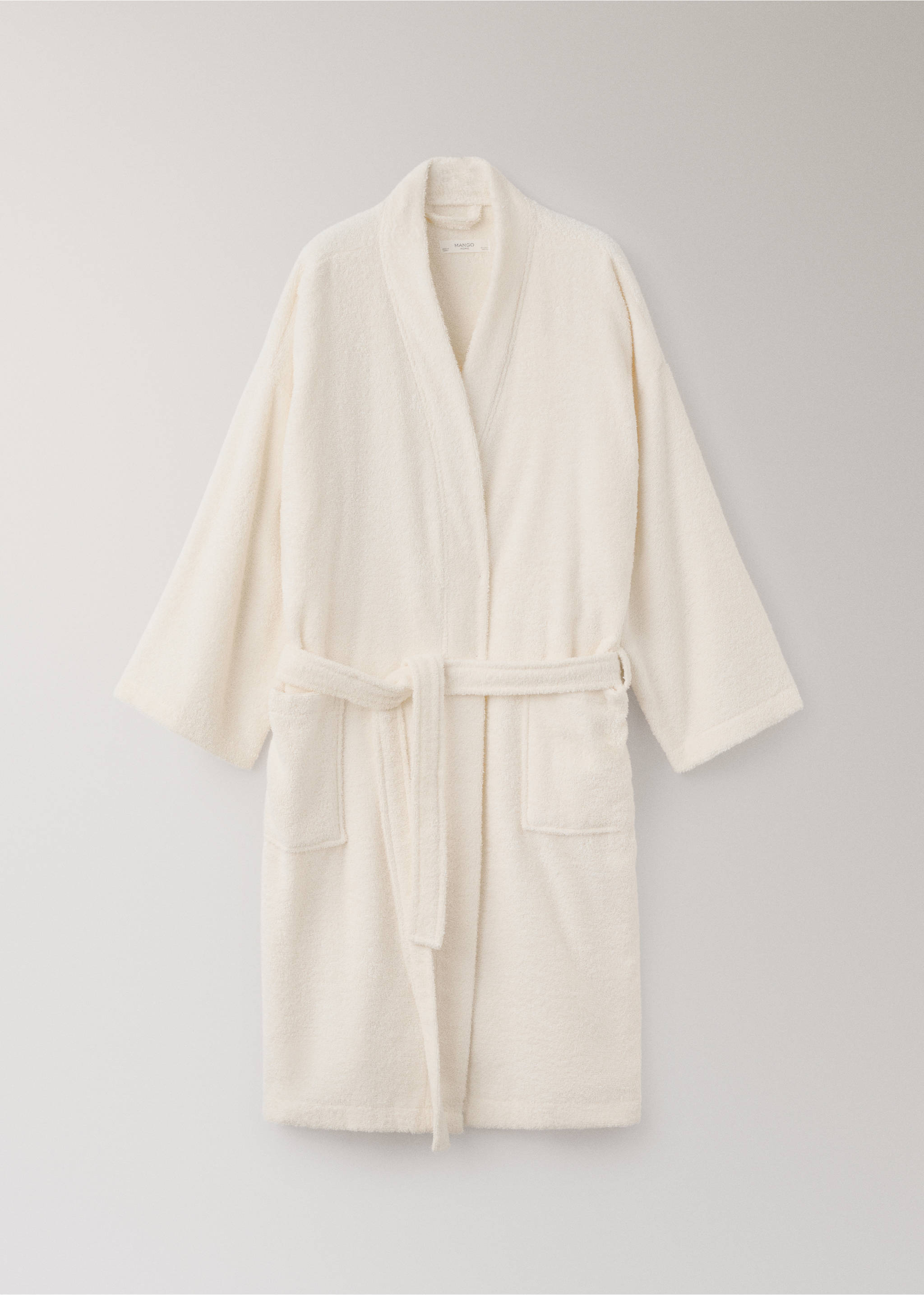 Terry cotton bathrobe - Article without model, Vanilla. Ref: 27081530-00.