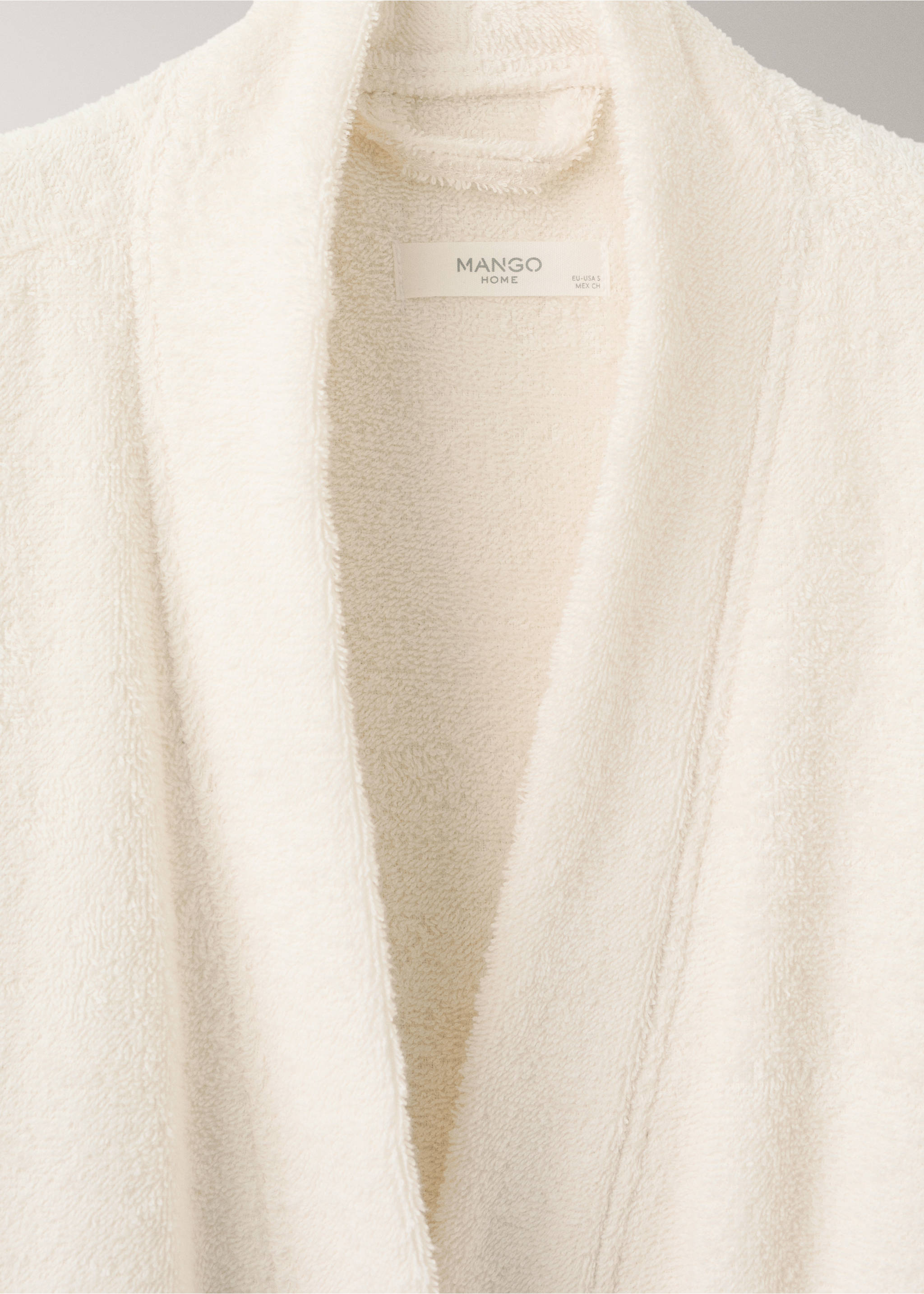 Terry cotton bathrobe - Details of the article 1, Vanilla. Ref: 27081530-00.