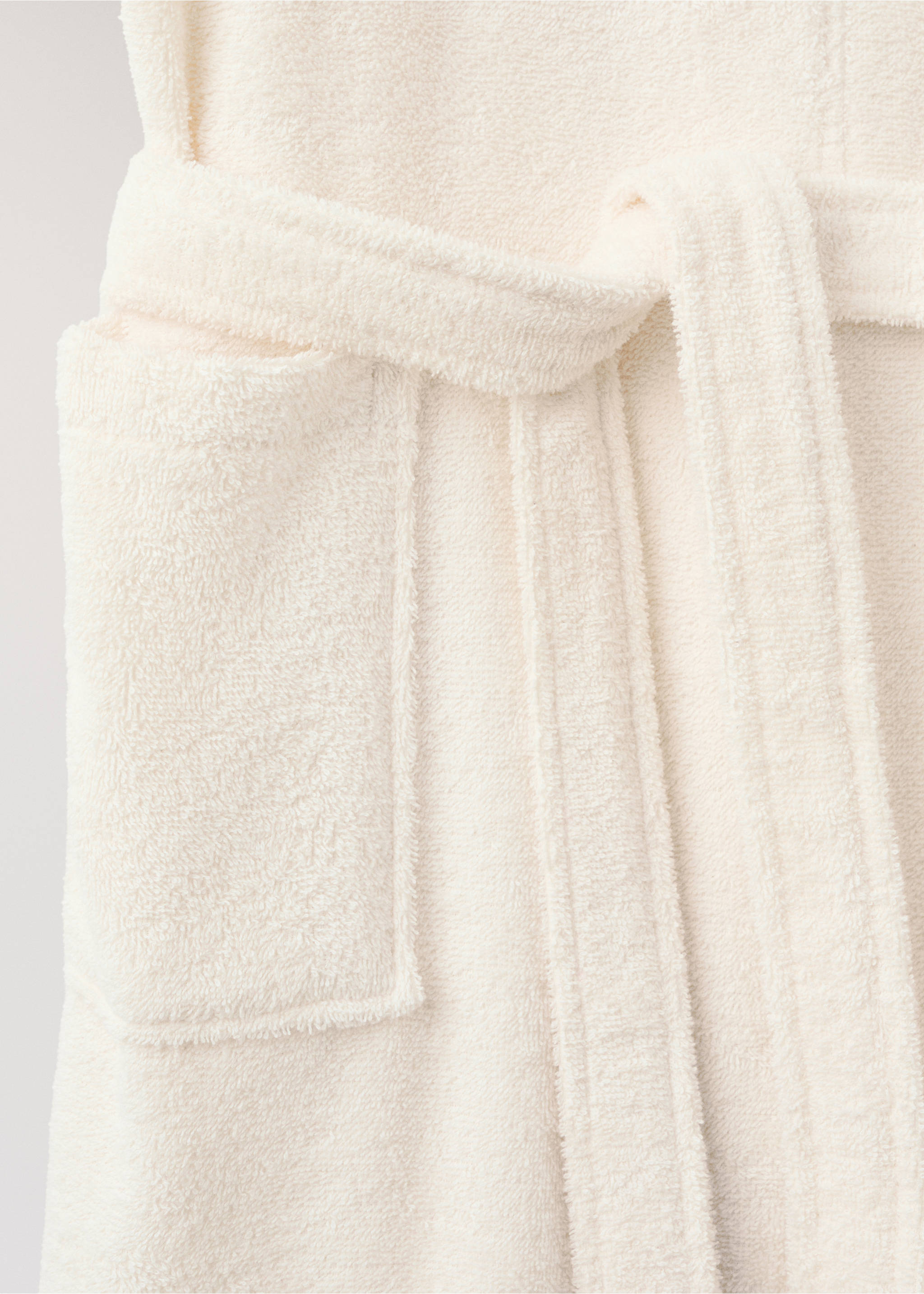 Terry cotton bathrobe - Details of the article 2, Vanilla. Ref: 27081530-00.
