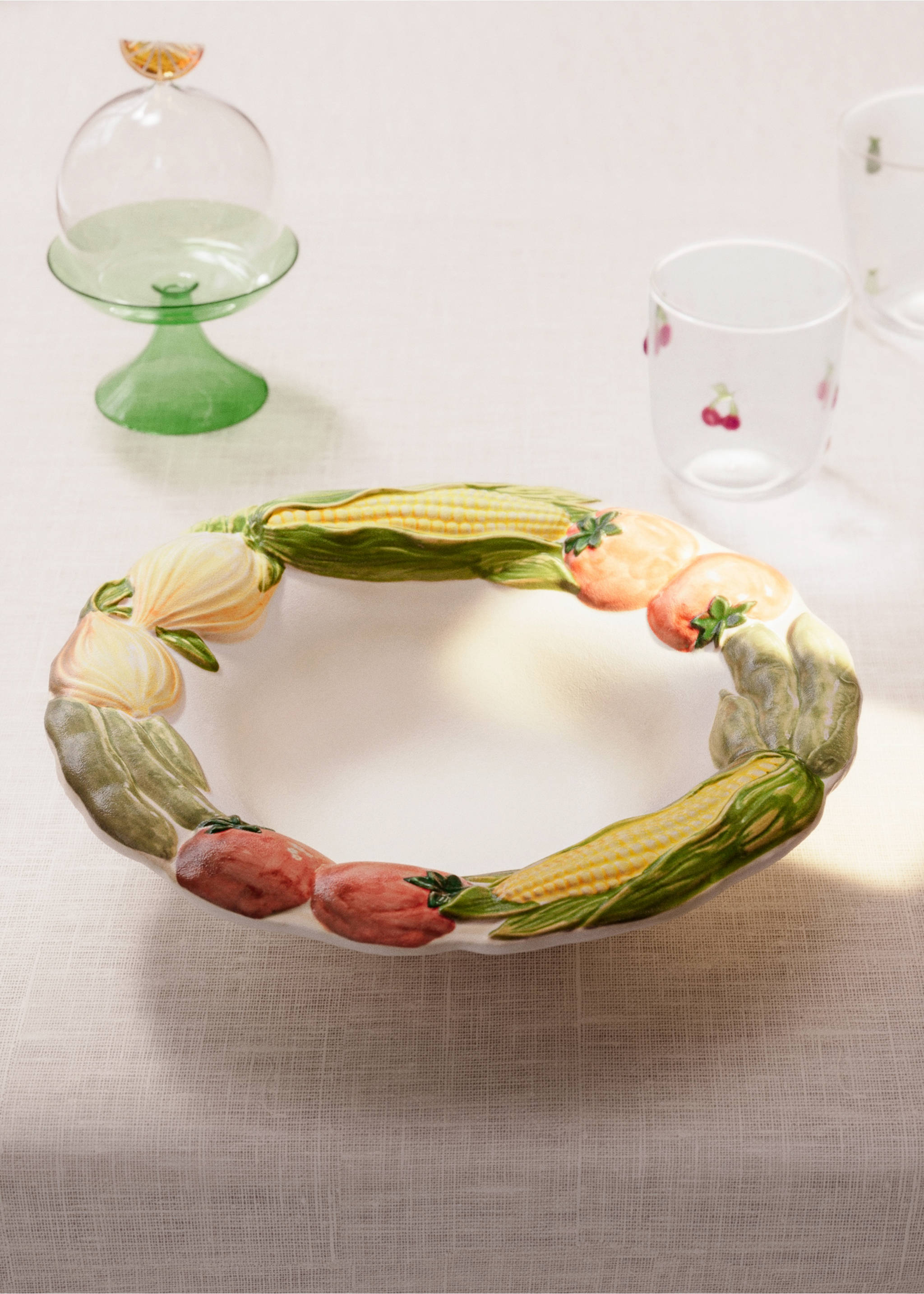 Schale aus Keramik für Obst - Allgemeine Ansicht, Weiß. Ref: 27081532-00.