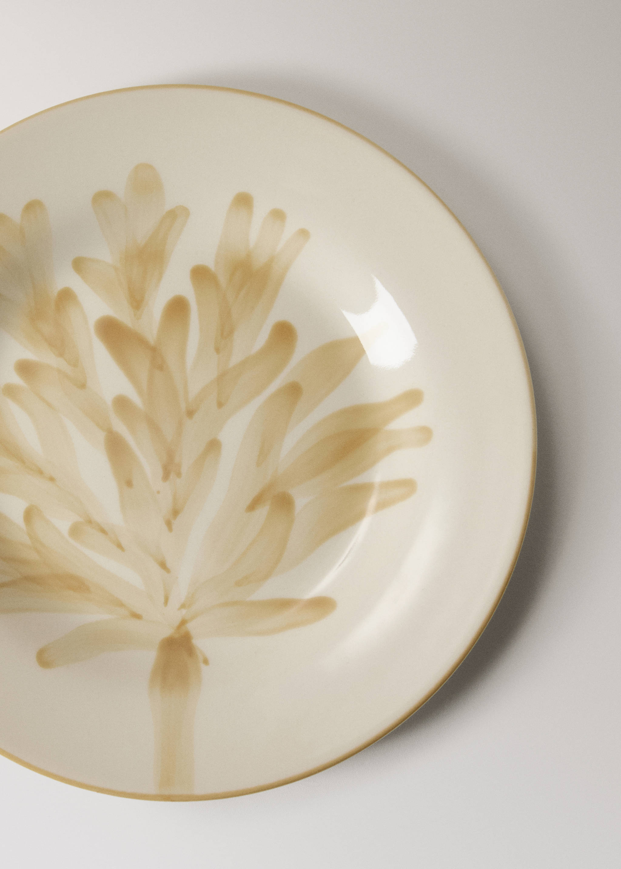 Stoneware dessert plate with floral design - Details of the article 1