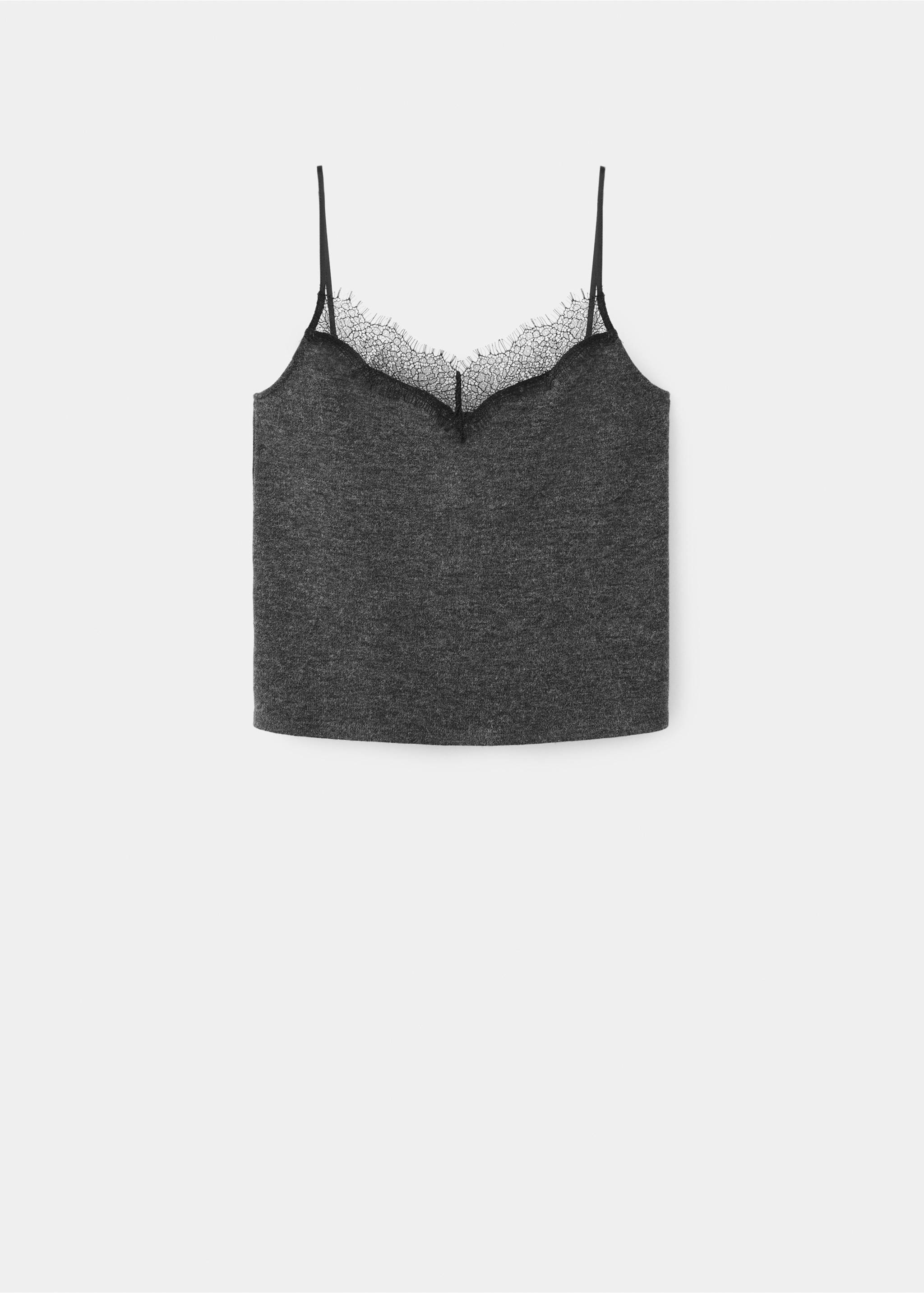 Top escote encaje - Artículo sin modelo, Gris oscuro vigoré. Ref: 27081535-00.
