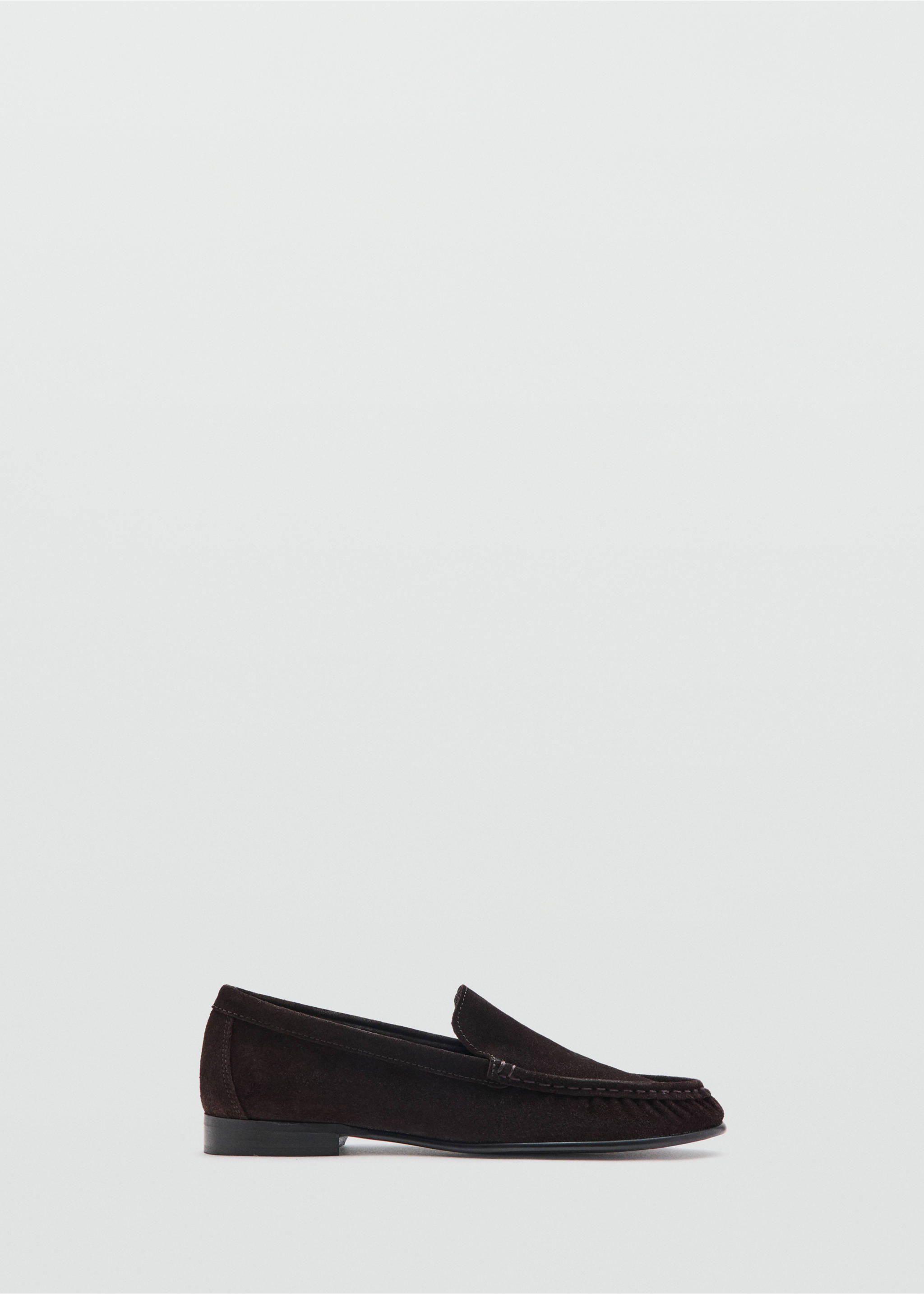 Gathered suede moccasins - Article without model, Chocolate. Ref: 27081536-00.