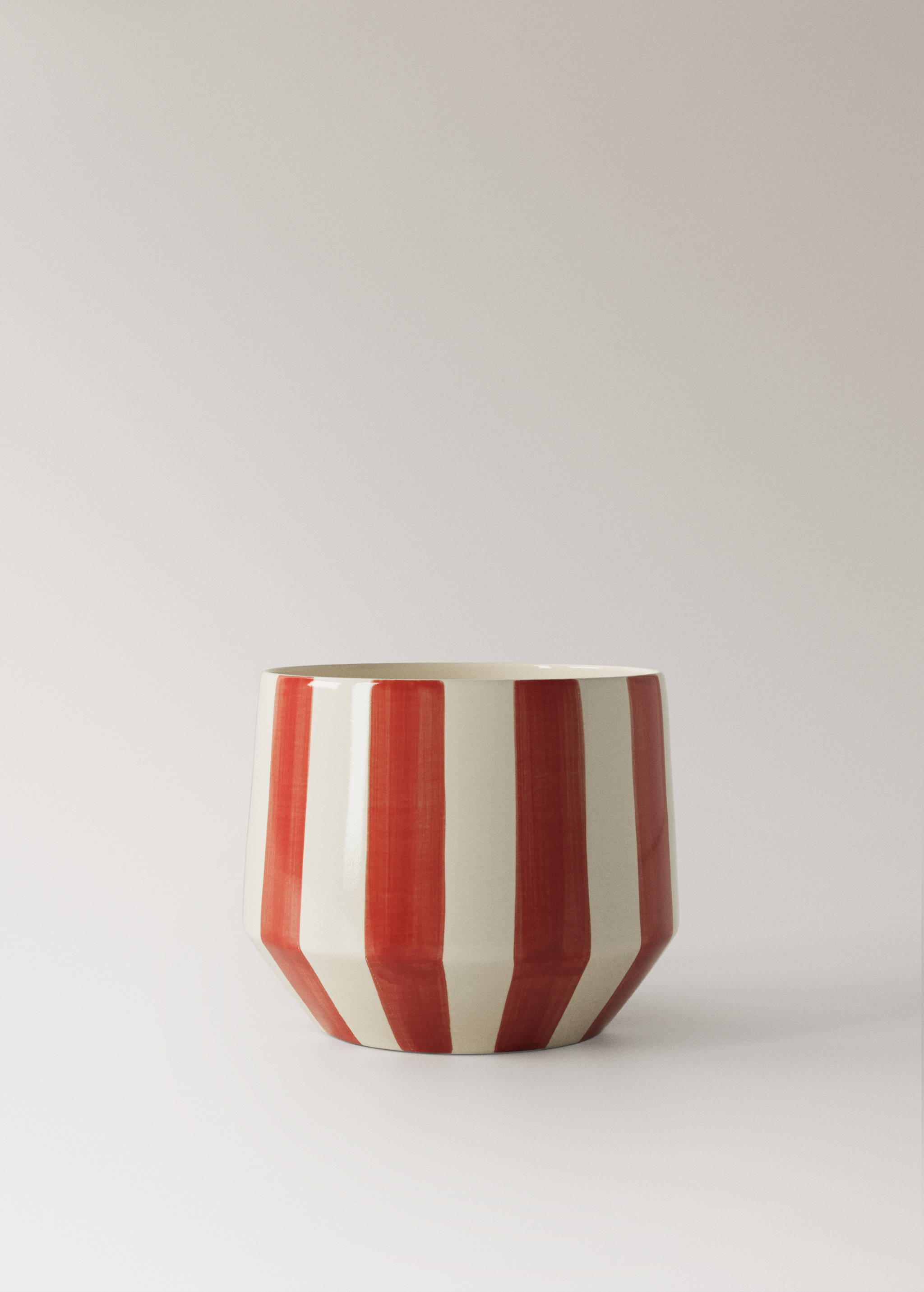 Hand-painted striped flowerpot - Article without model