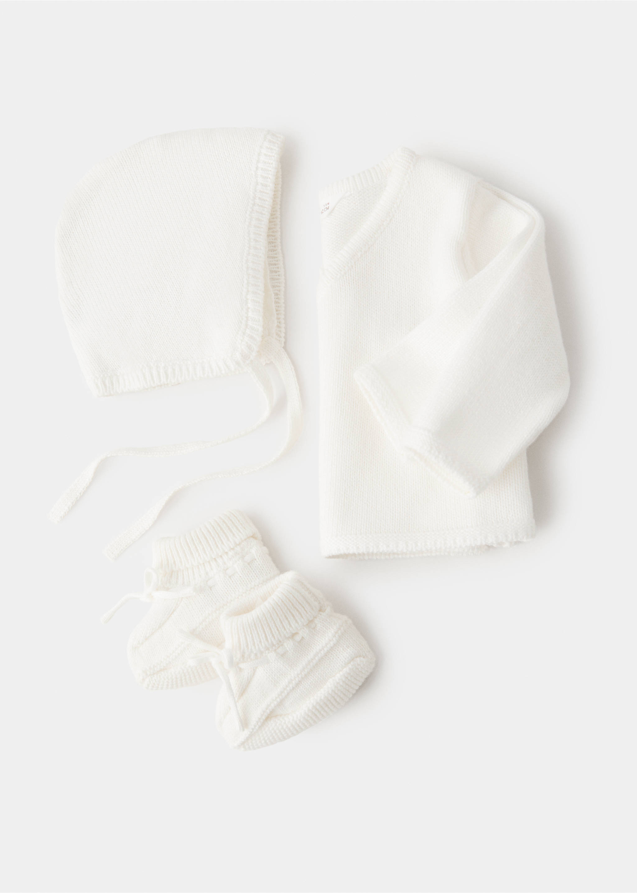 Patucos punto lazo - Reverso del artículo, Blanco roto. Ref: 27082003-00.