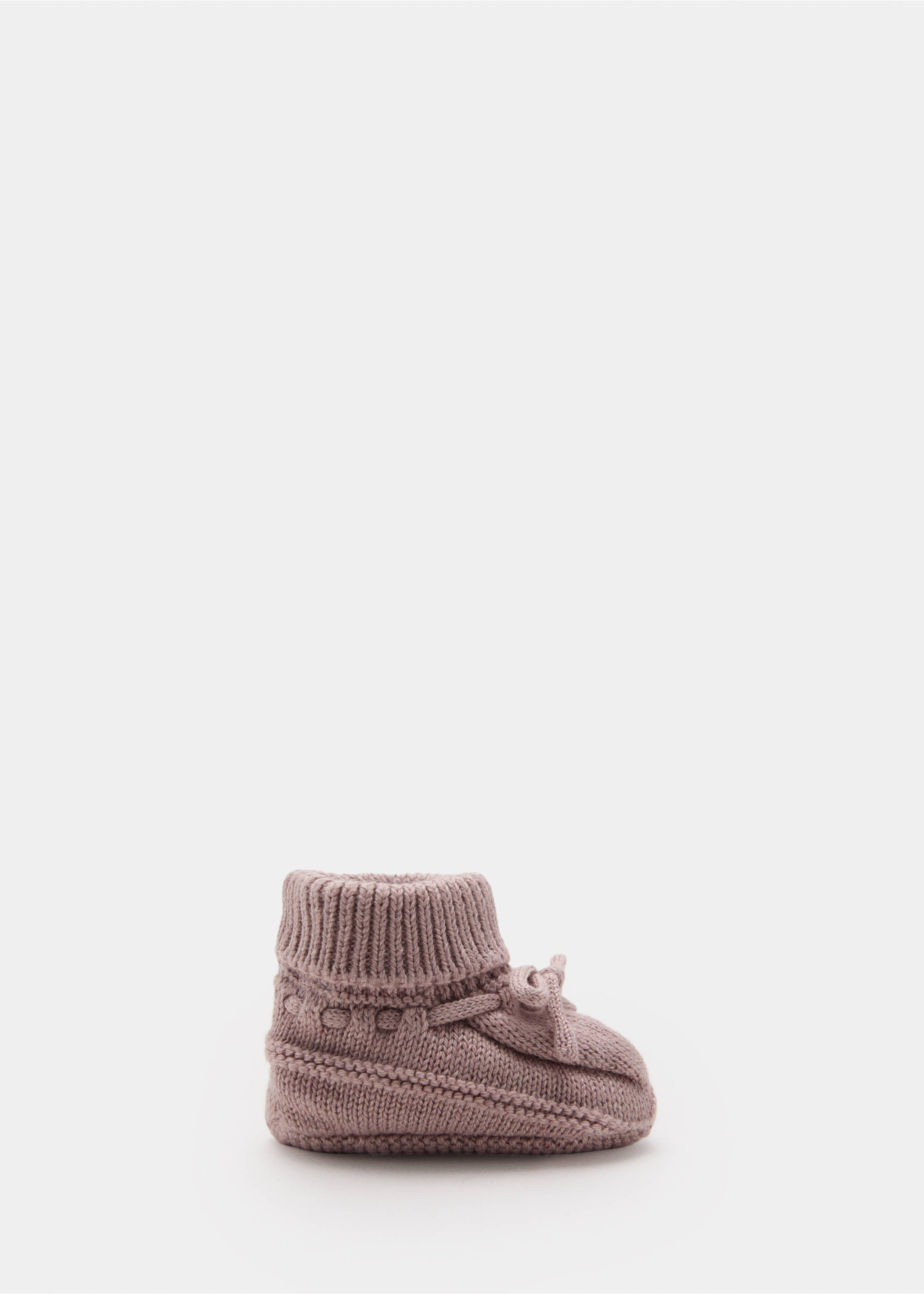 Knitted booties with bow - Article without model, Pink. Ref: 27082003-00.