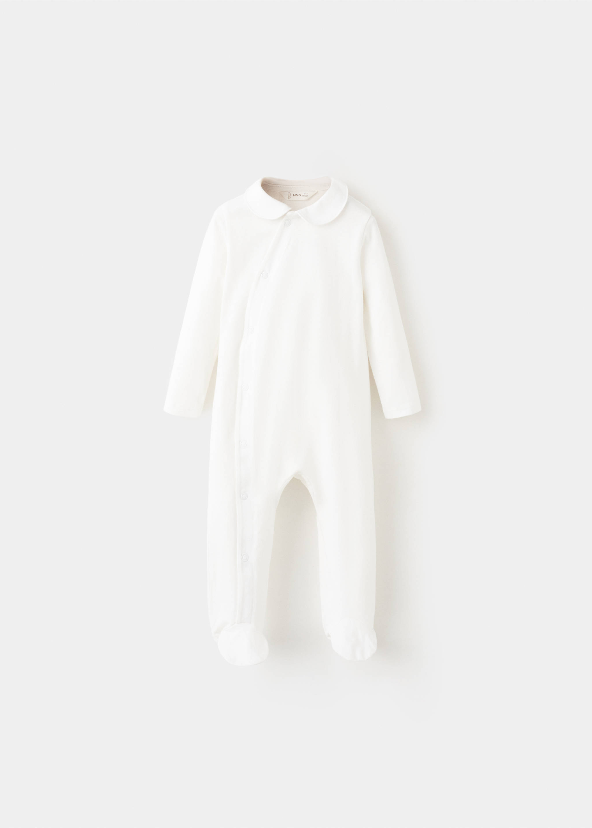 Long pyjama set 100% cotton - Article without model, Off White. Ref: 27082004-00.