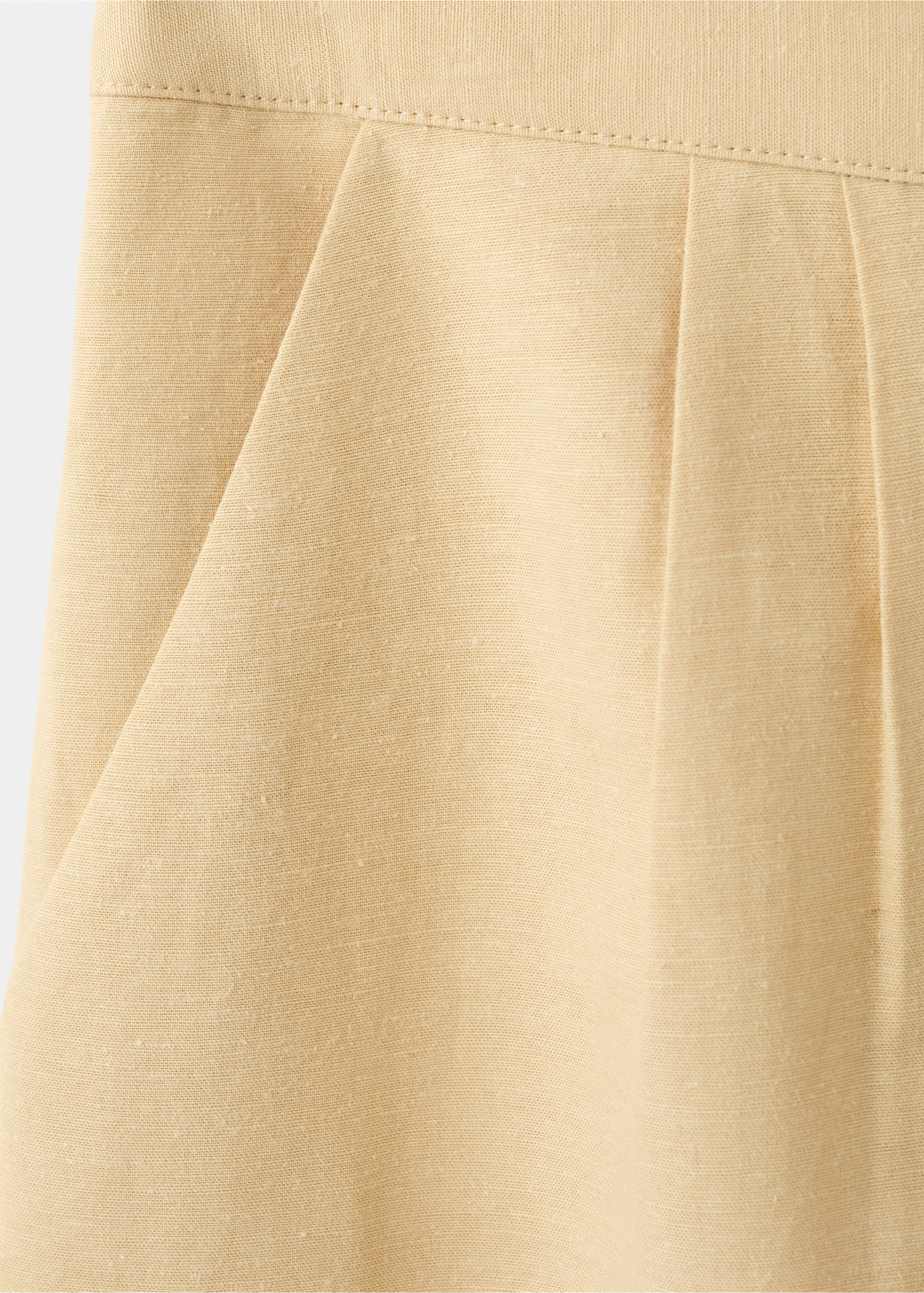 亚麻混纺直筒短裤 - null, 芥末色. Ref: 27082537-00.
